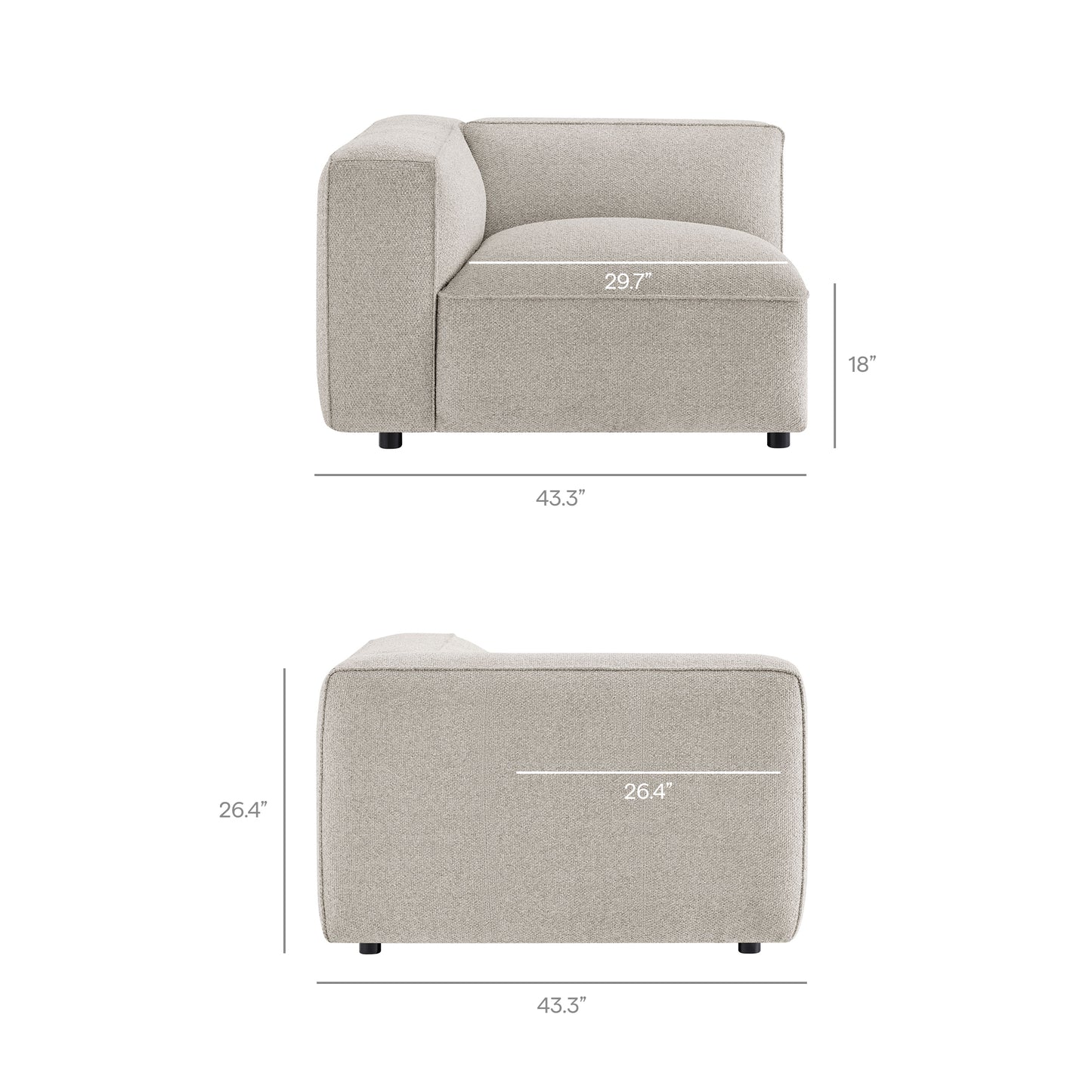 Auren 5 Piece Lattice Bouclé Upholstered Modular Corner Sectional by Modway