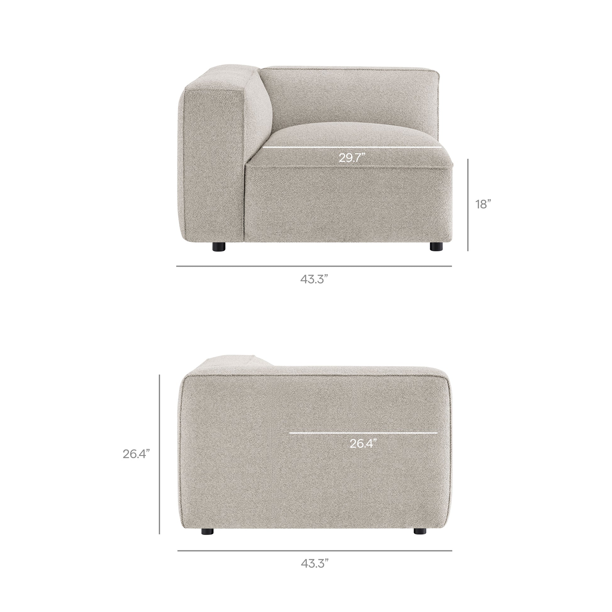 Auren 5 Piece Lattice Bouclé Upholstered Modular Corner Sectional by Modway