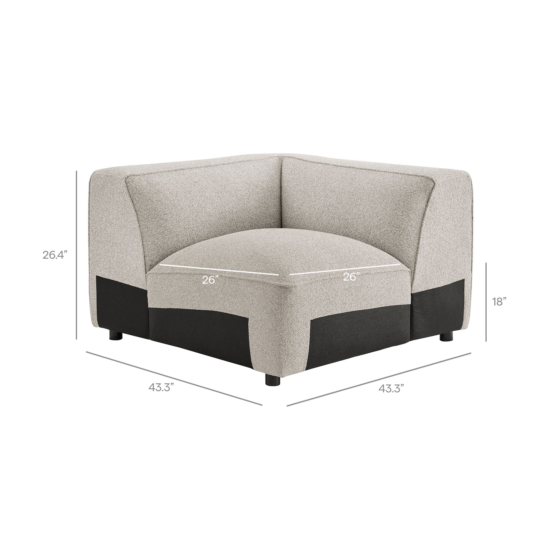 Auren 5 Piece Lattice Bouclé Upholstered Modular Corner Sectional by Modway