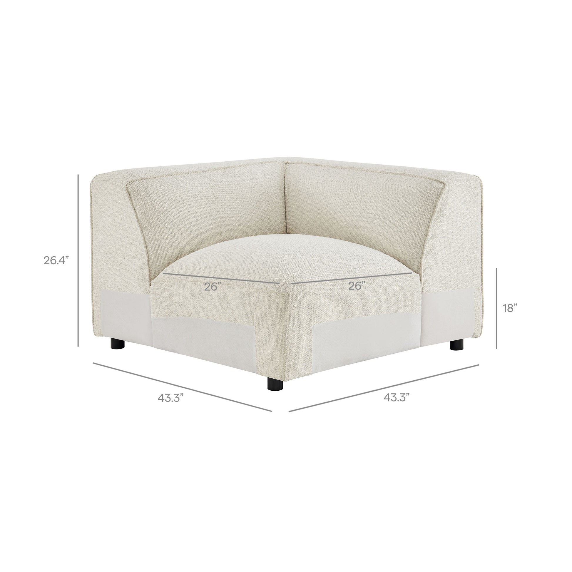 Auren 5 Piece Lattice Bouclé Upholstered Modular Corner Sectional by Modway