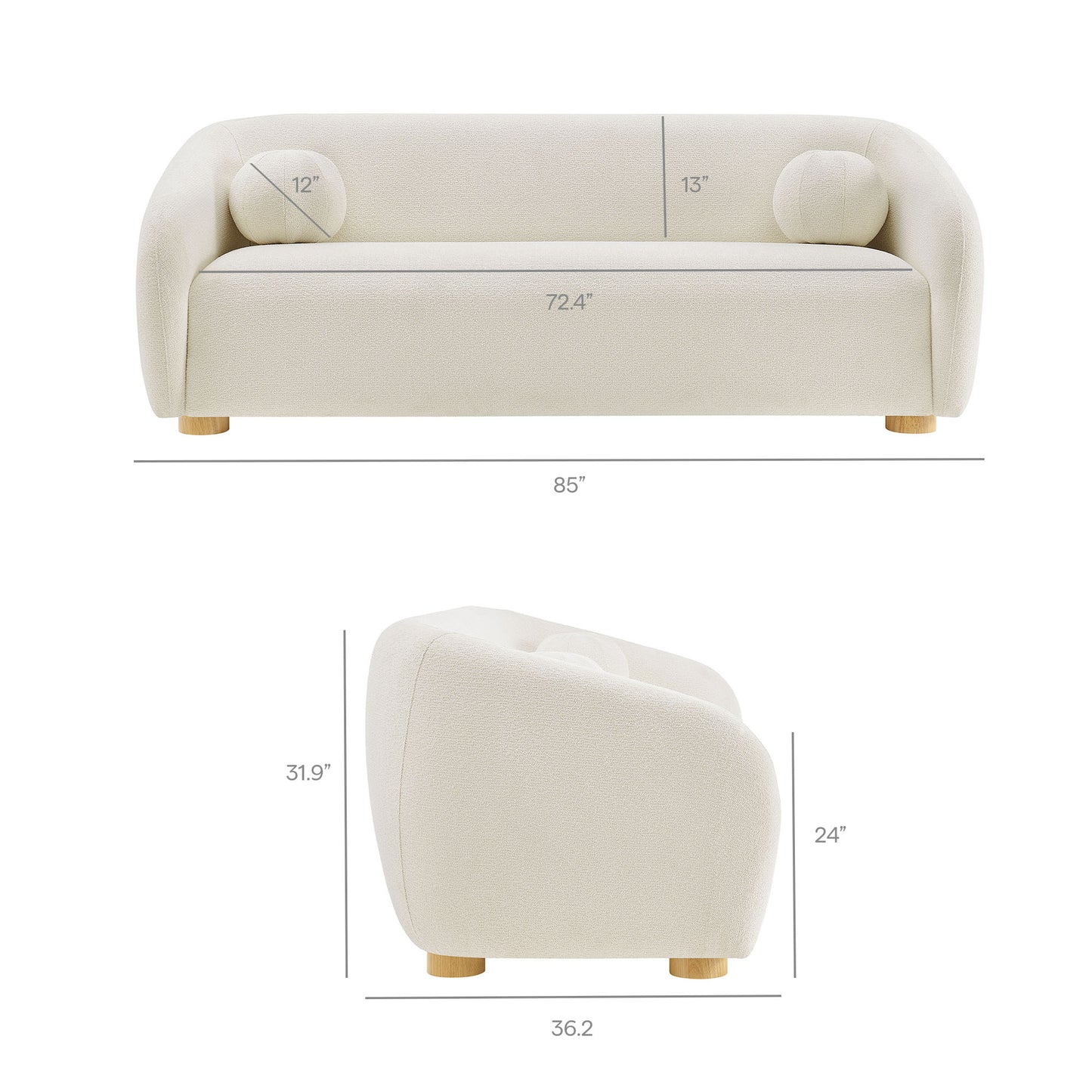 Holland 85" Chenille Fabric Sofa by Modway