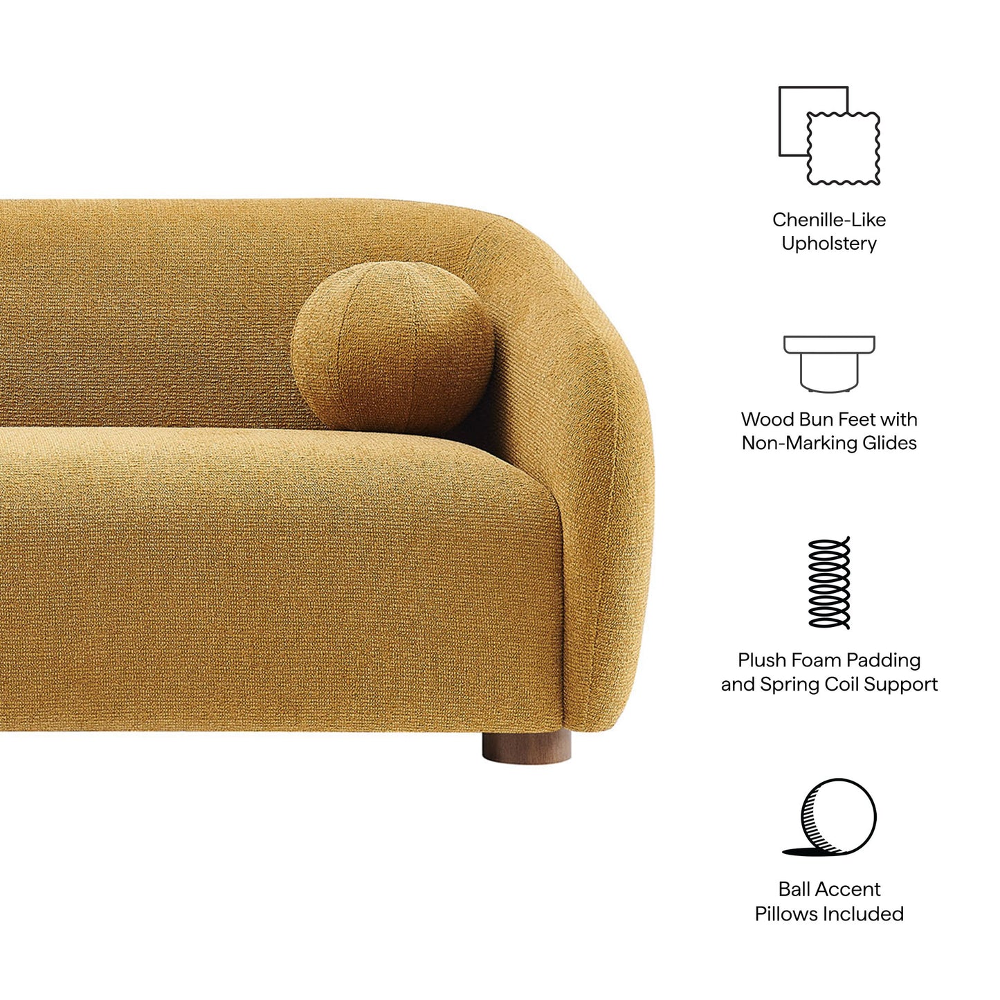 Holland 85" Chenille Fabric Sofa by Modway