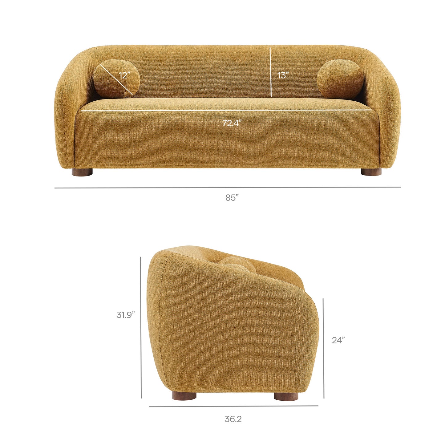 Holland 85" Chenille Fabric Sofa by Modway