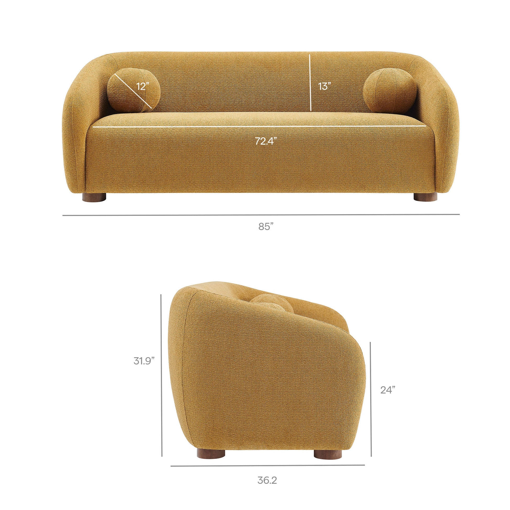 Holland 85" Chenille Fabric Sofa by Modway