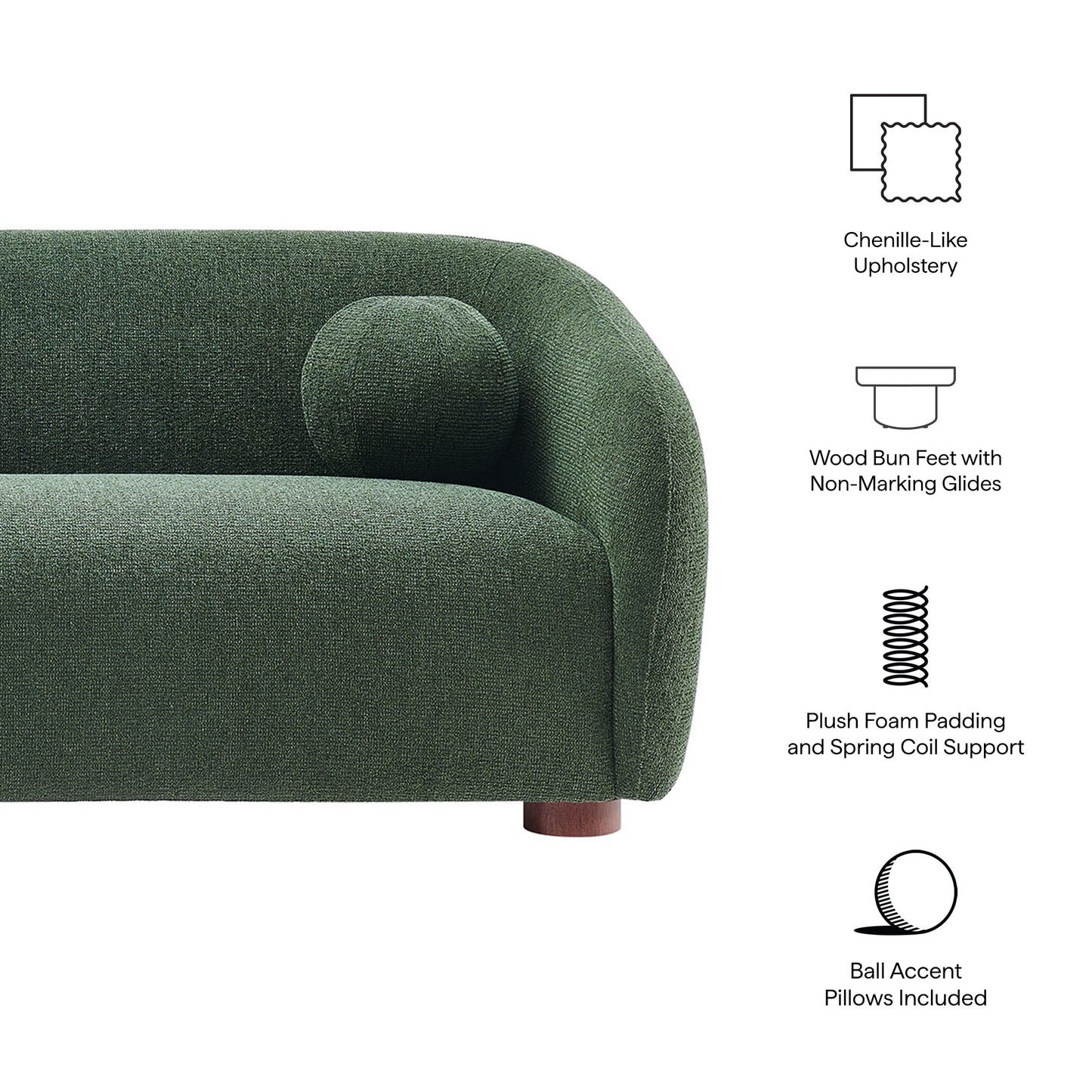 Holland 85" Chenille Fabric Sofa by Modway