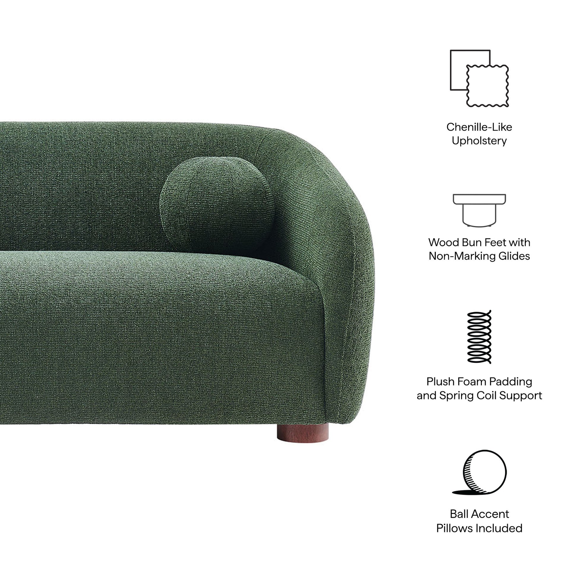 Holland 85" Chenille Fabric Sofa by Modway