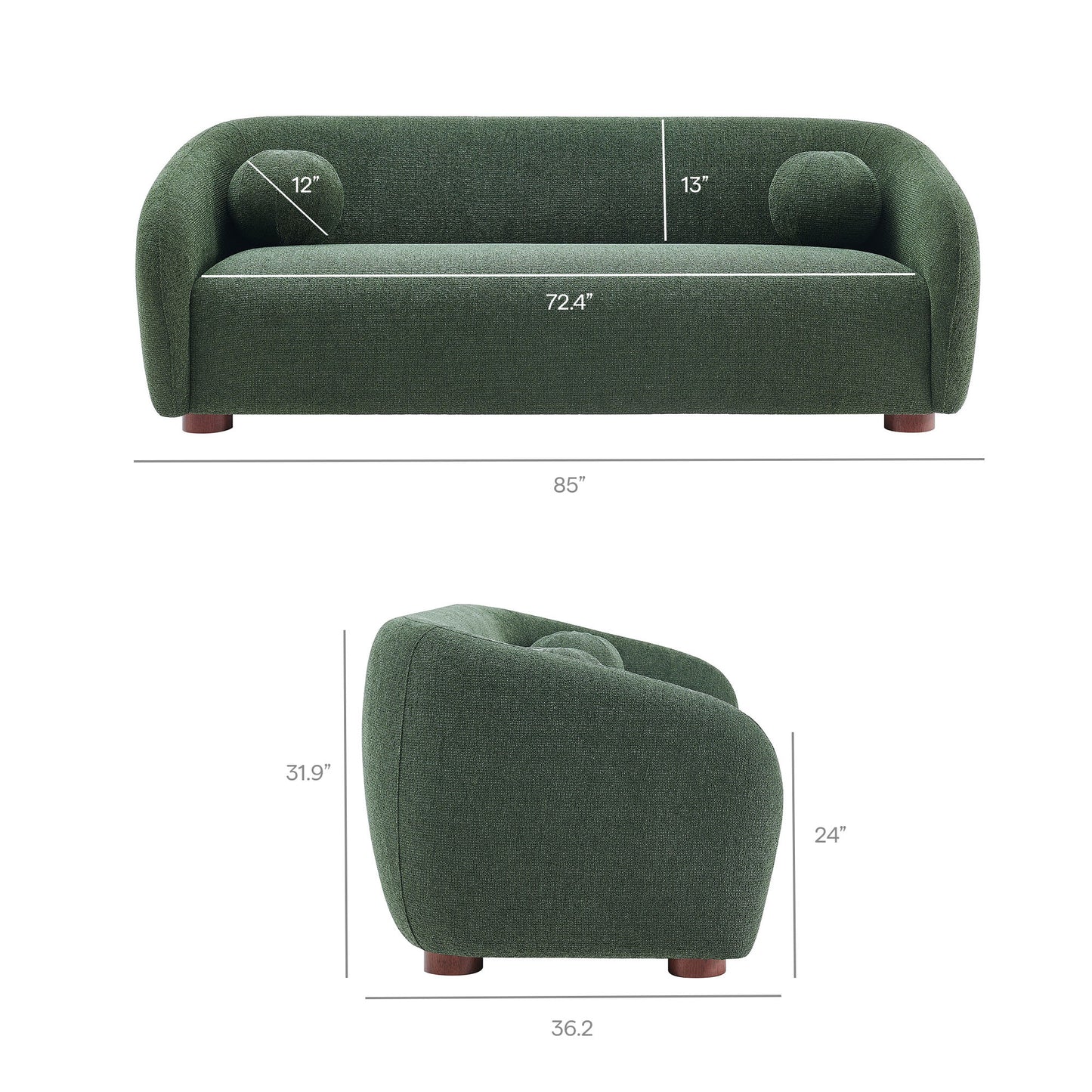 Holland 85" Chenille Fabric Sofa by Modway