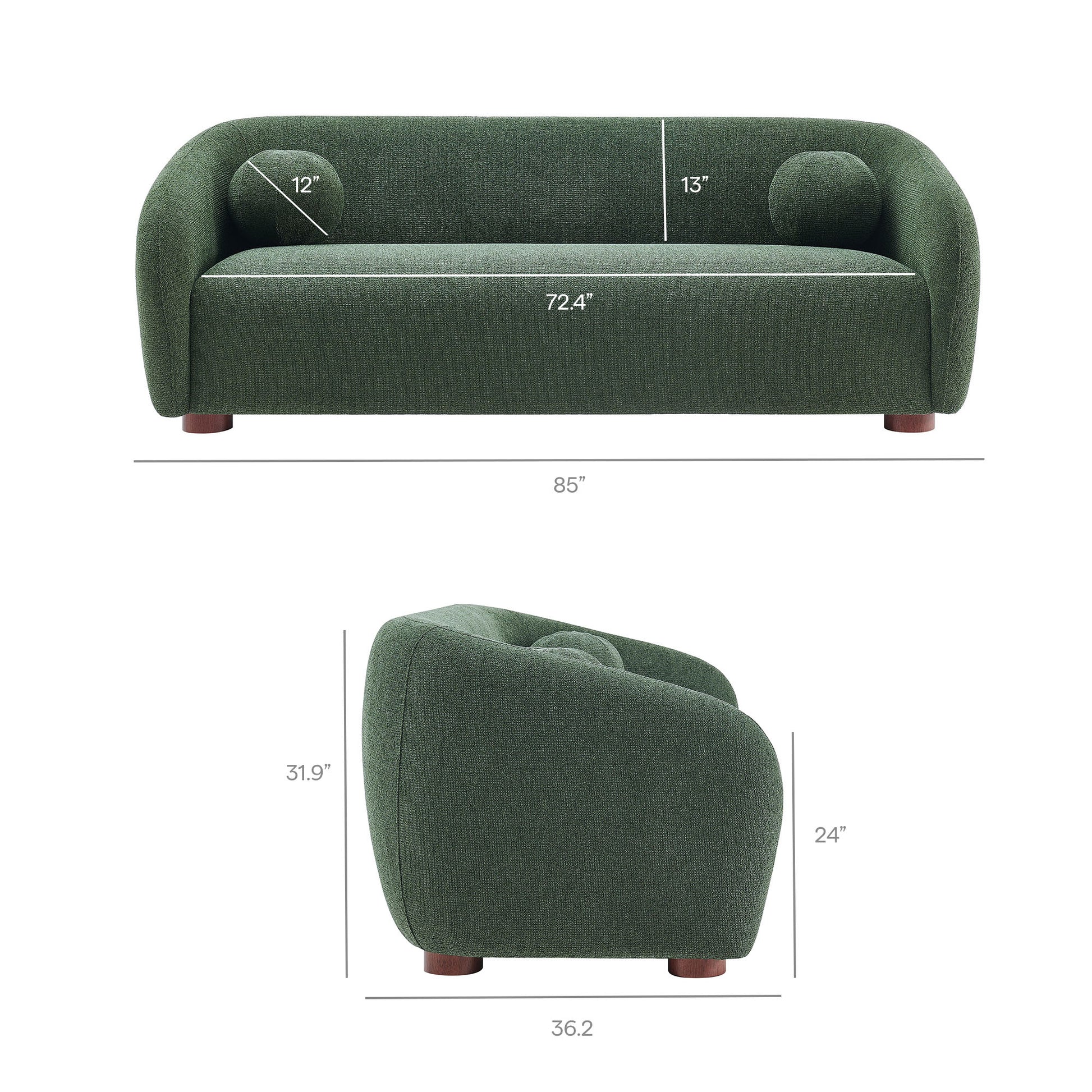 Holland 85" Chenille Fabric Sofa by Modway