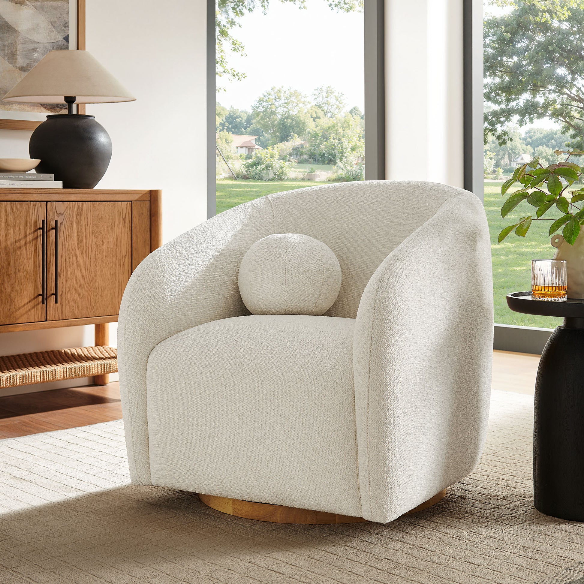 Holland Swivel Chenille Fabric Armchair by Modway