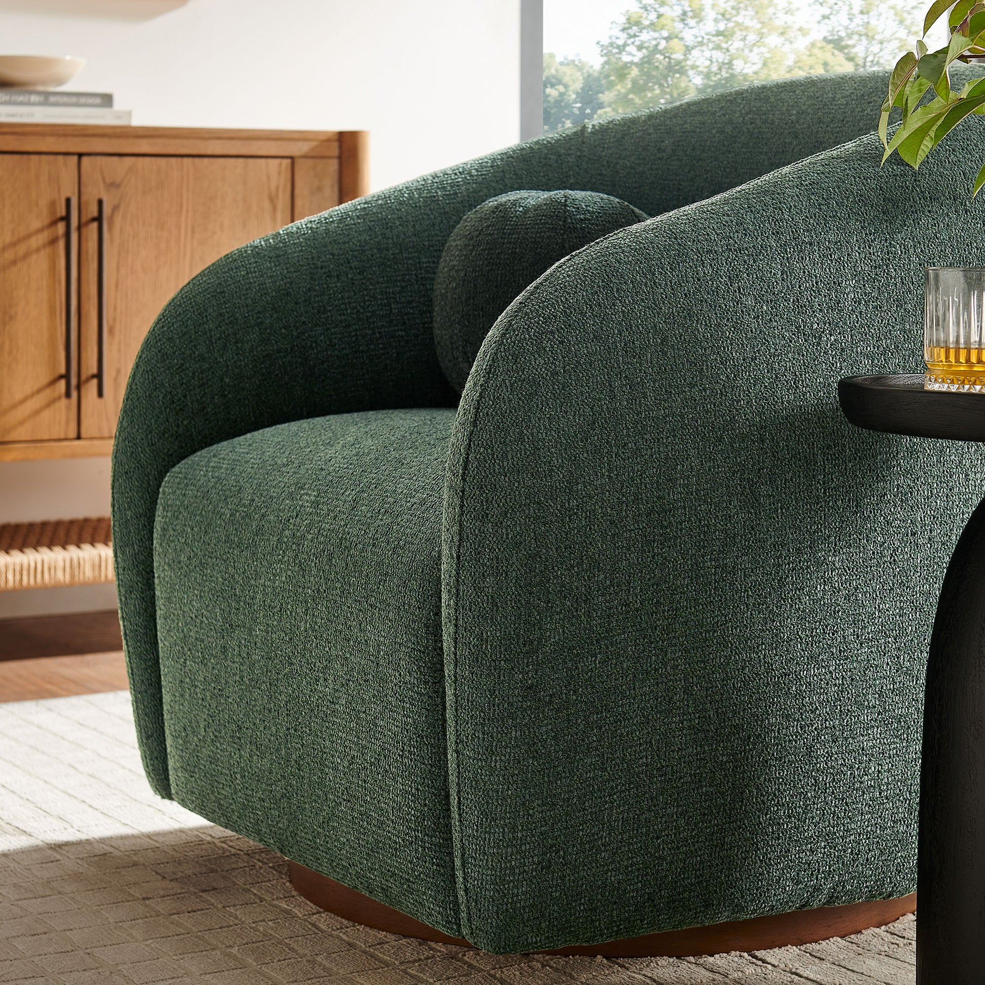 Holland Swivel Chenille Fabric Armchair by Modway