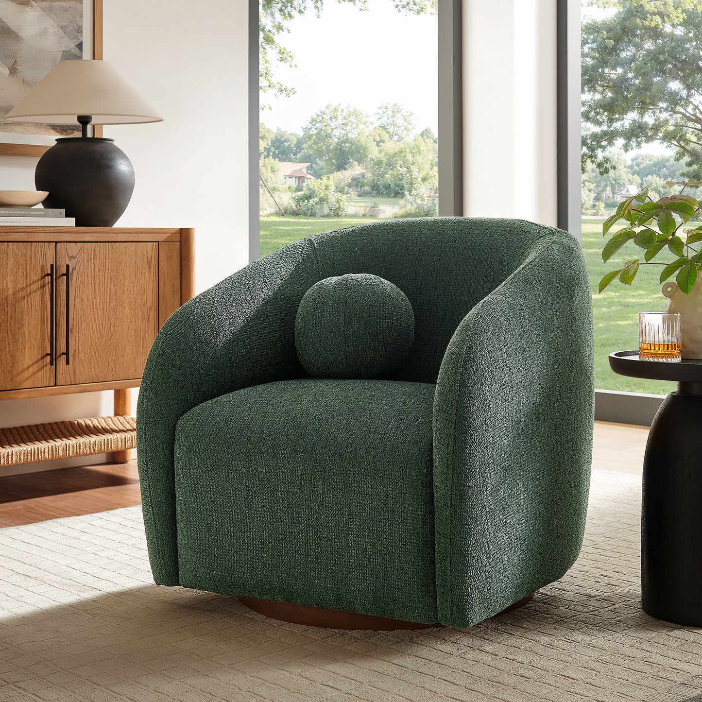 Holland Swivel Chenille Fabric Armchair by Modway