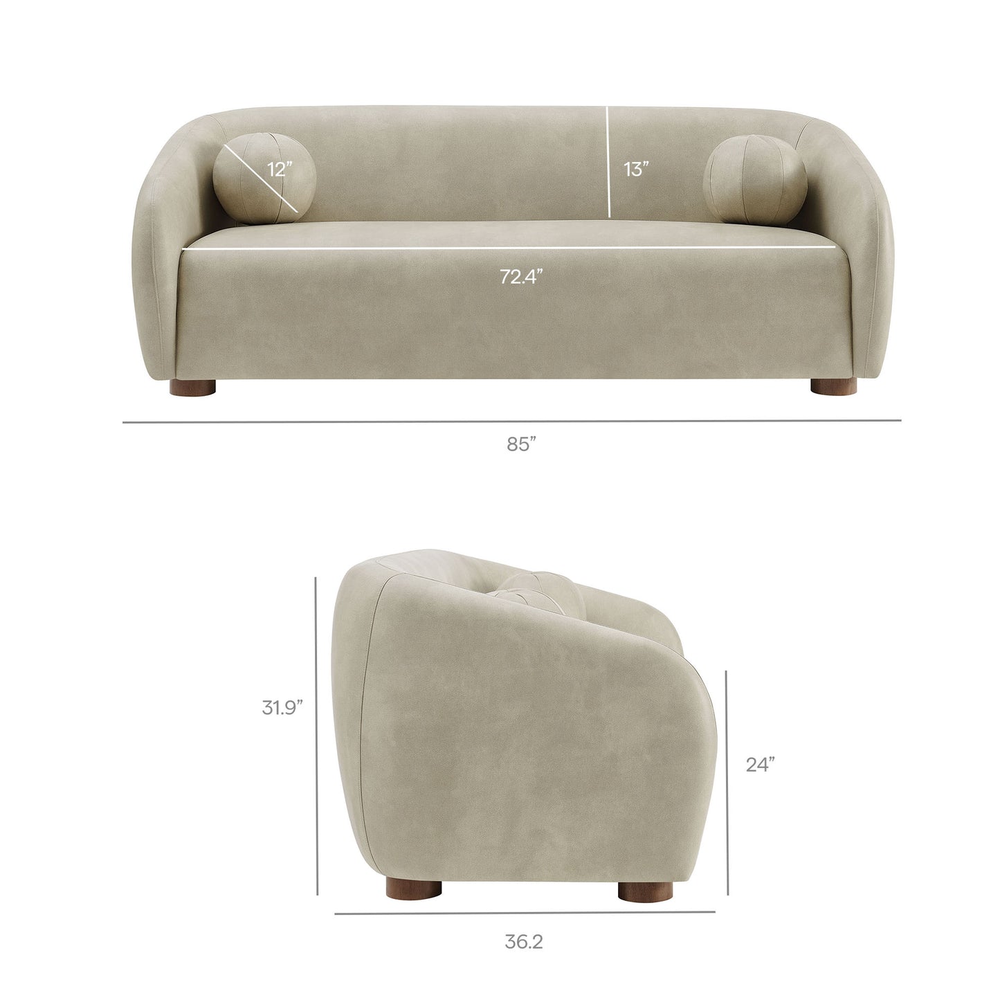 Holland 85" Vegan Leather Sofa by Modway