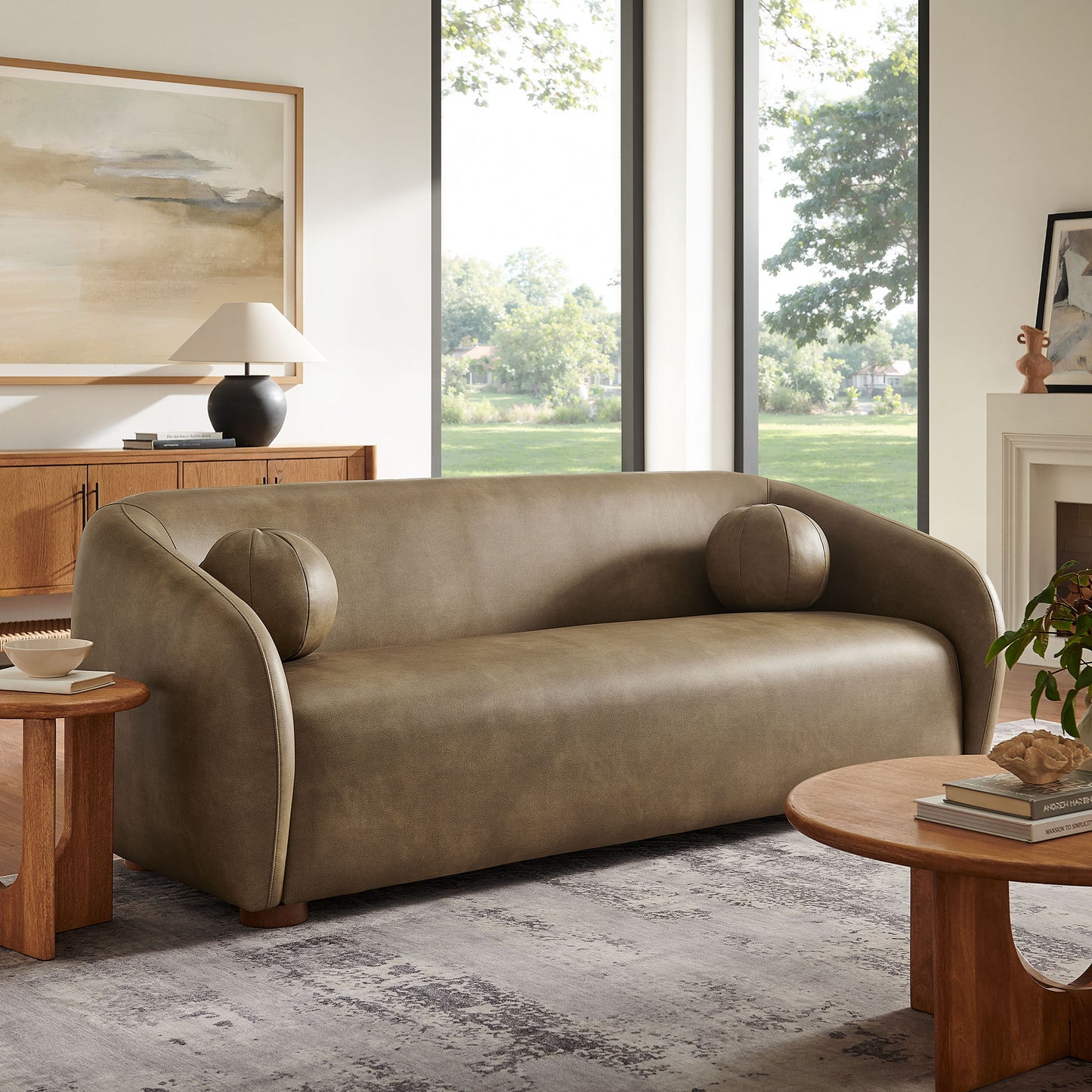 Holland 85" Vegan Leather Sofa by Modway