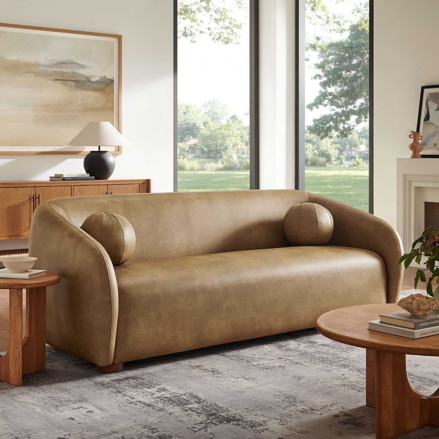 Holland 85" Vegan Leather Sofa by Modway