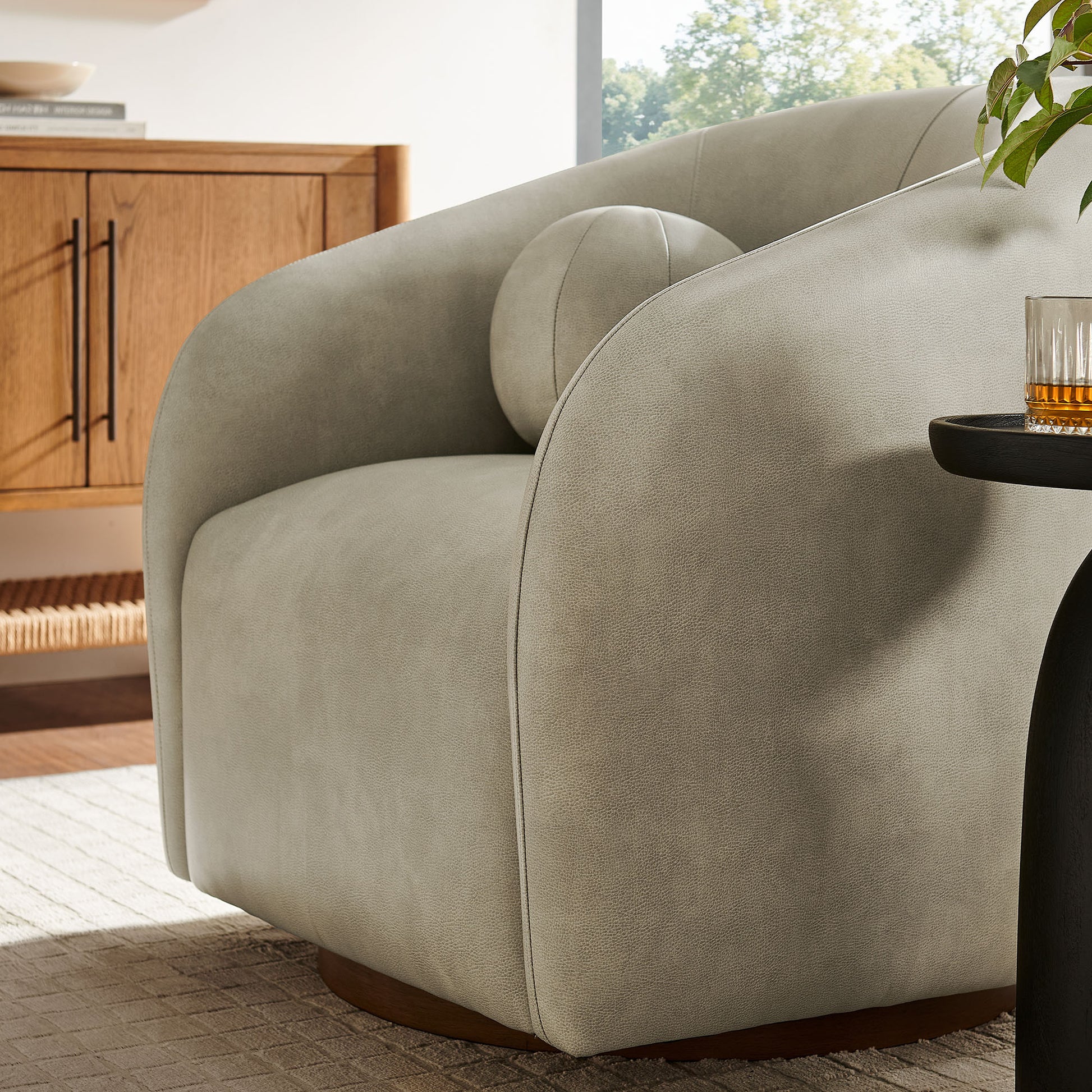 Holland Swivel Vegan Leather Armchair by Modway