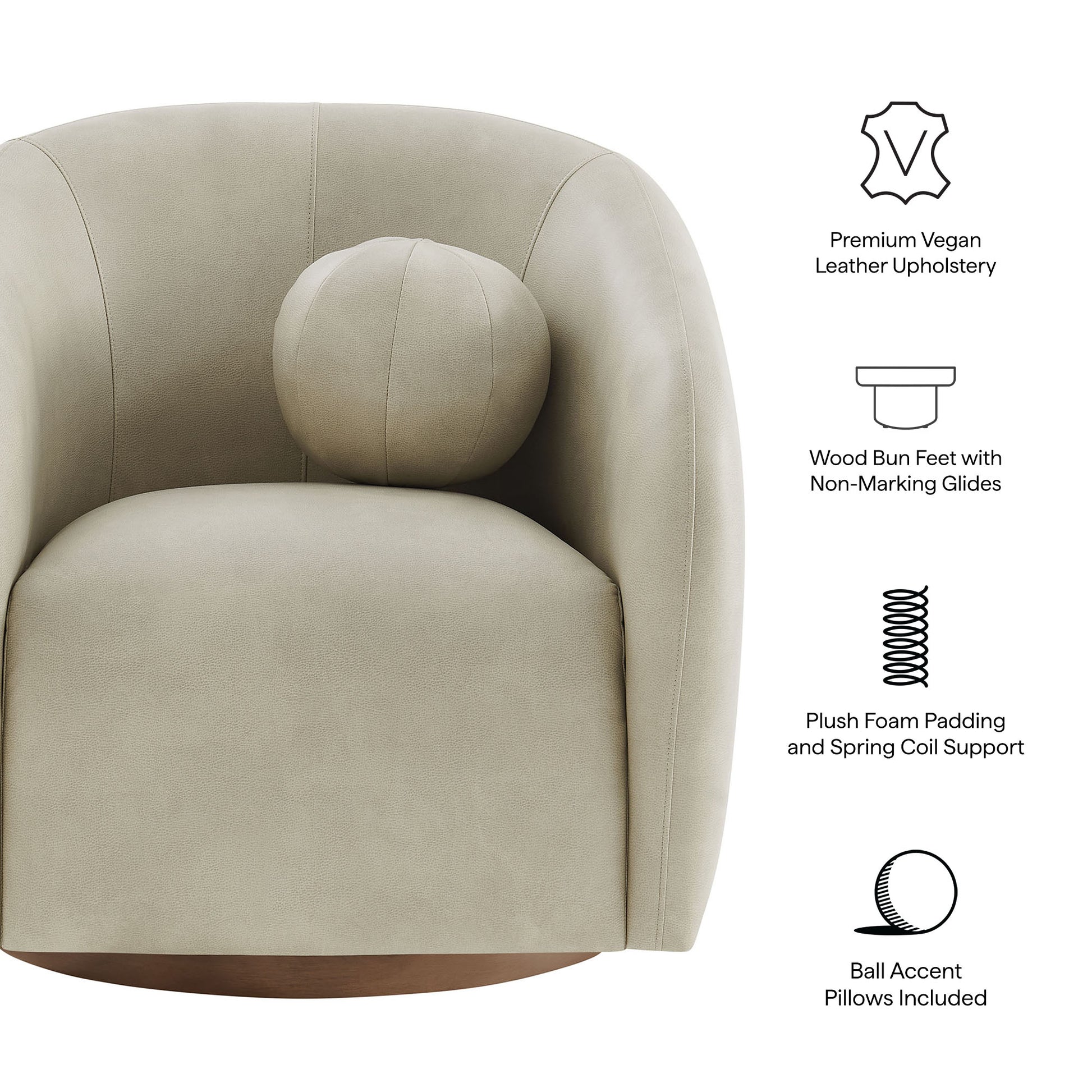 Holland Swivel Vegan Leather Armchair by Modway