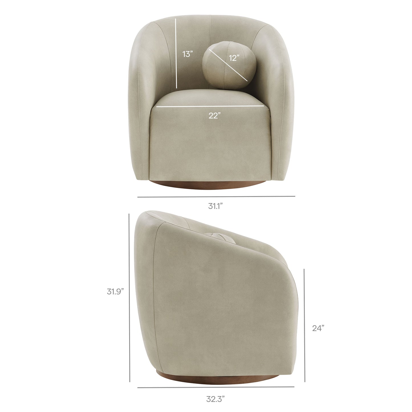 Holland Swivel Vegan Leather Armchair by Modway