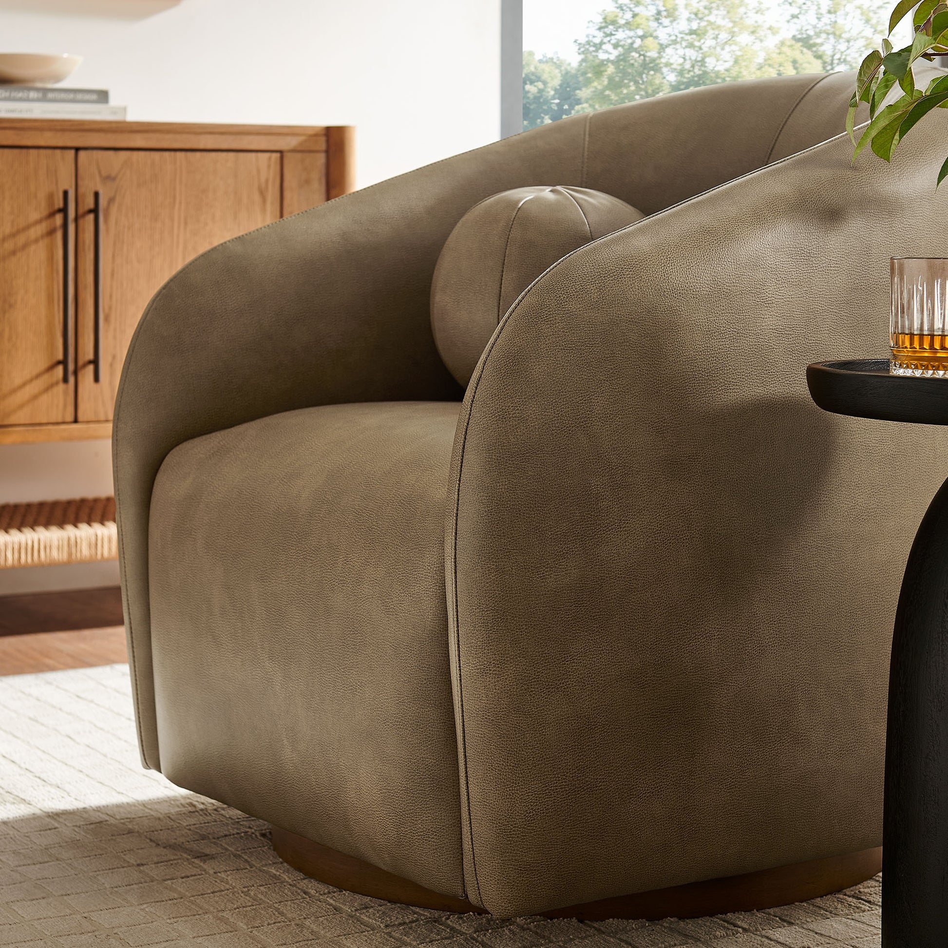 Holland Swivel Vegan Leather Armchair by Modway