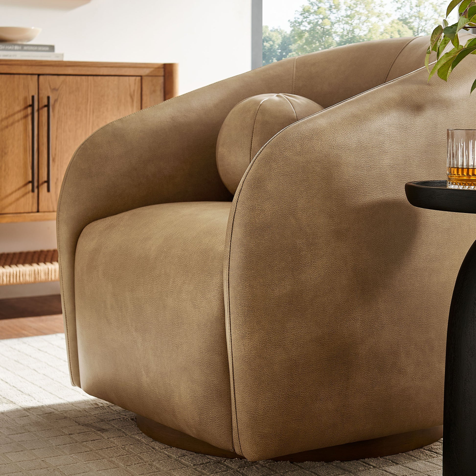 Holland Swivel Vegan Leather Armchair by Modway