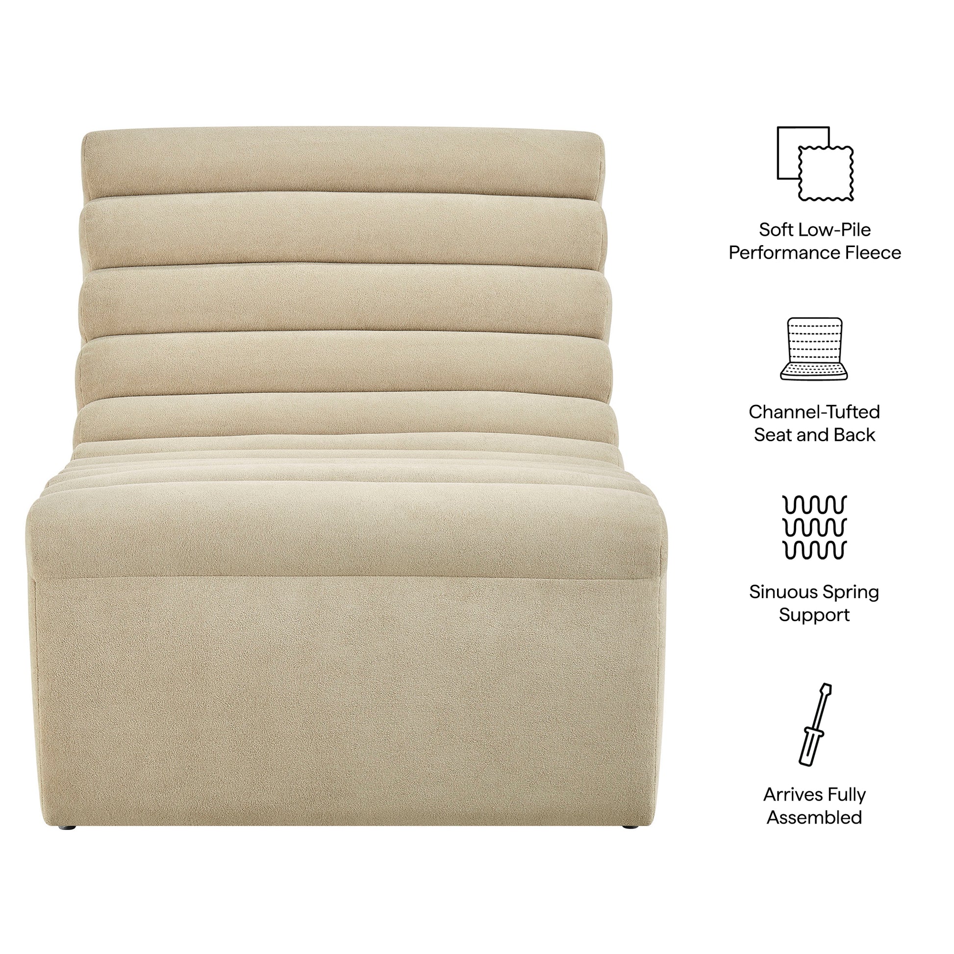Corbin Performance Fleece Armless Accent Chair by Modway