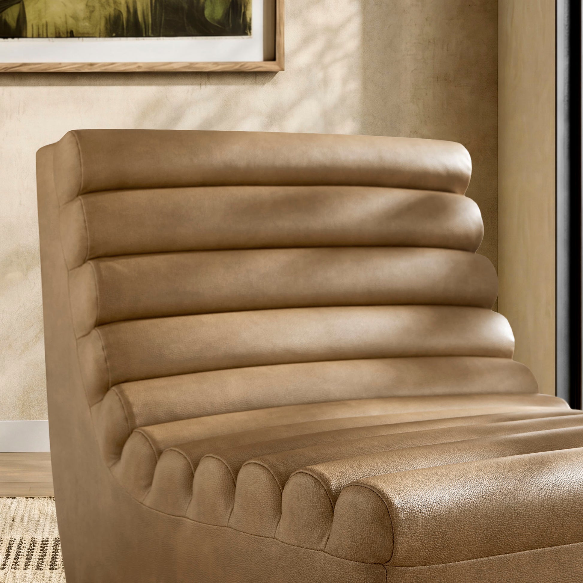 Corbin Vegan Leather Armless Accent Chair by Modway