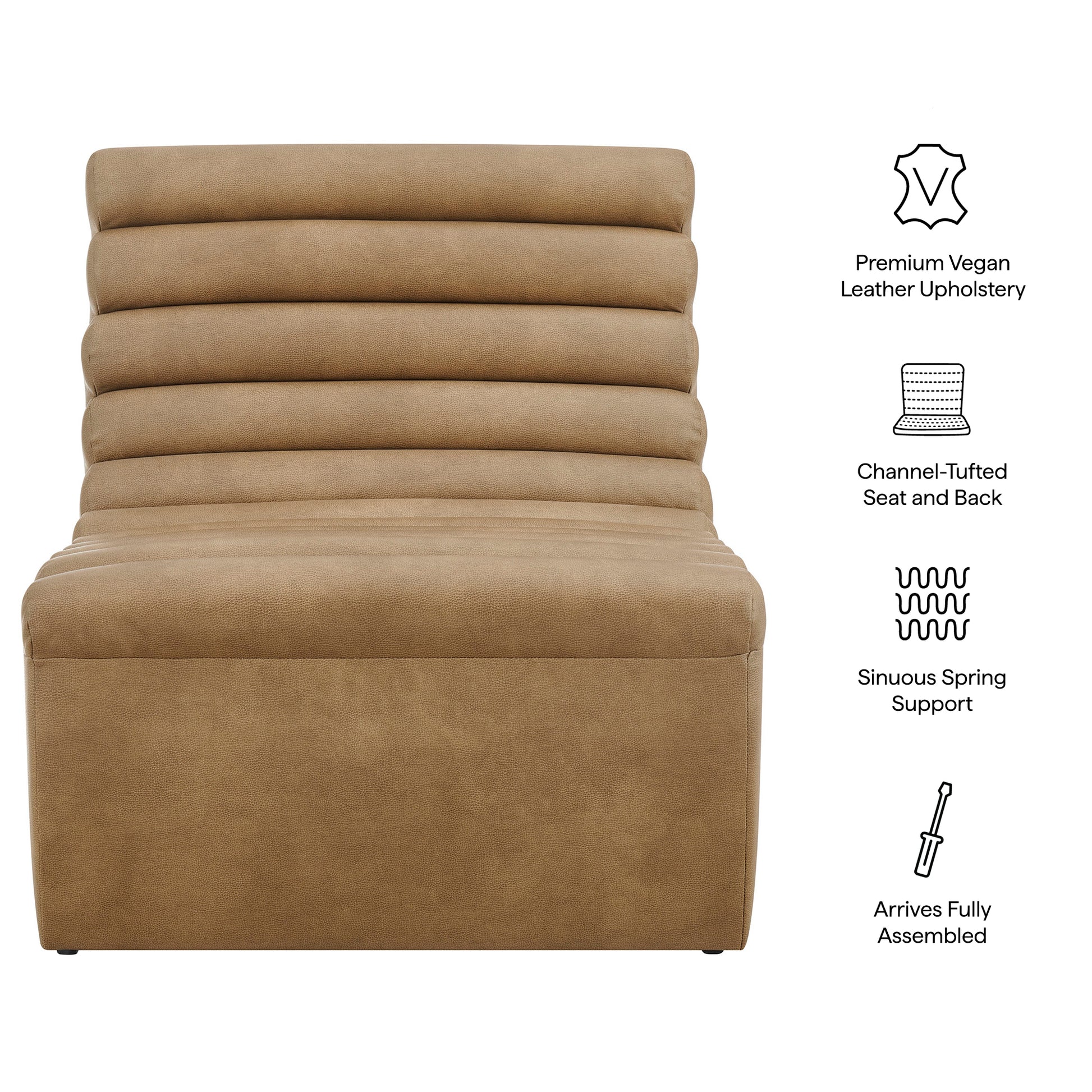 Corbin Vegan Leather Armless Accent Chair by Modway