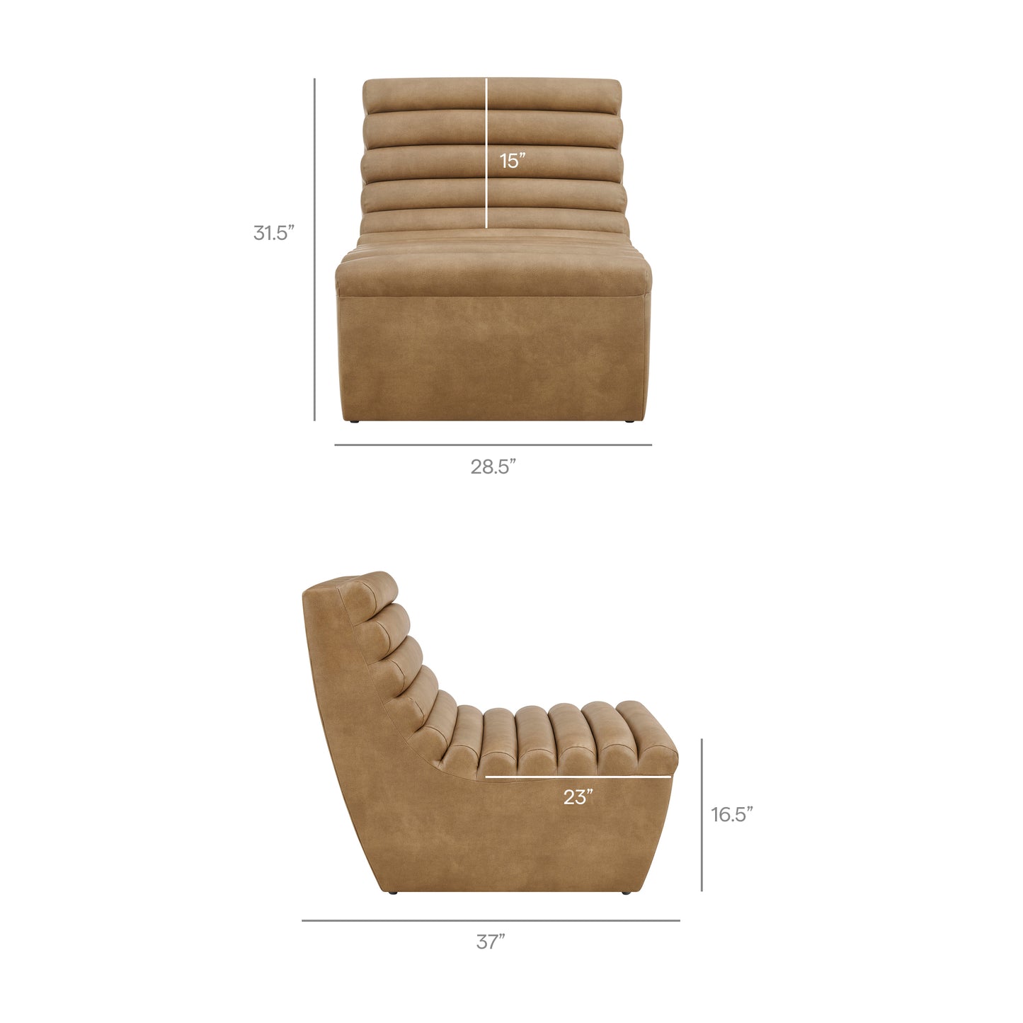 Corbin Vegan Leather Armless Accent Chair by Modway