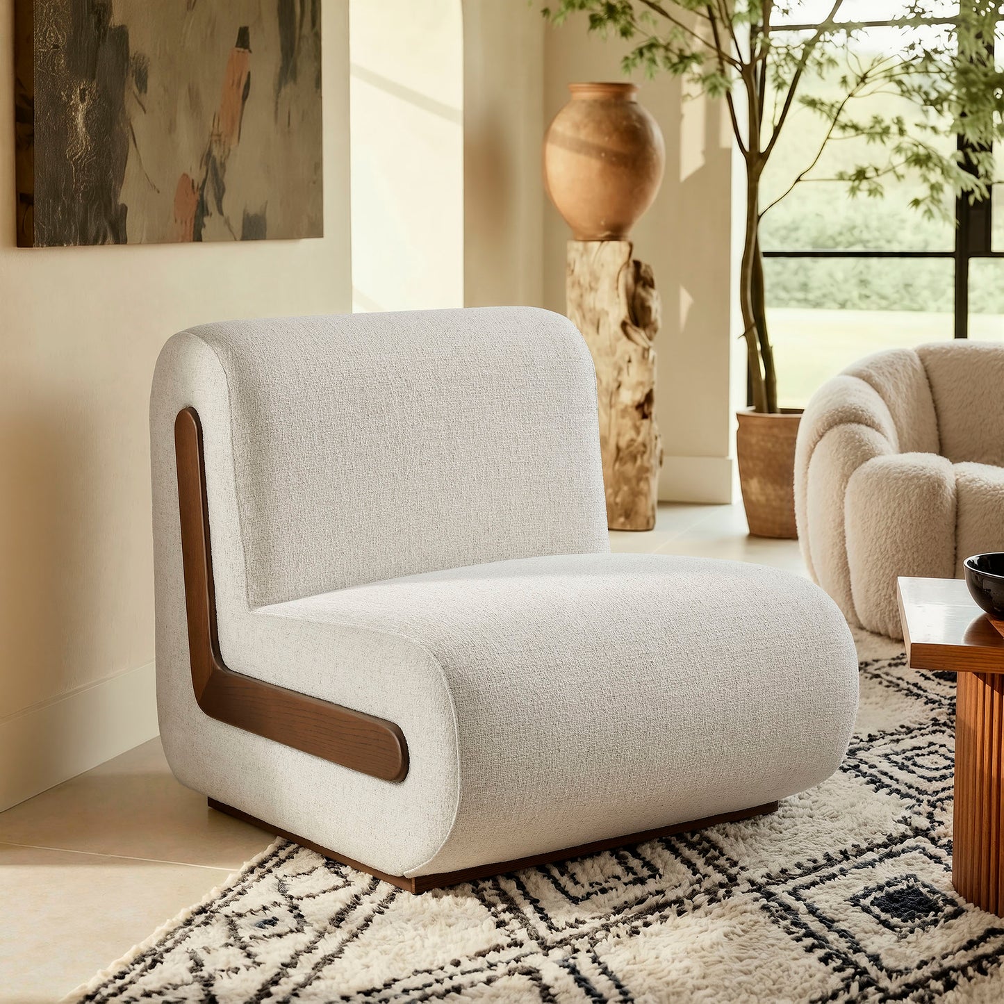 Denby Linen Blend Accent Chair by Modway