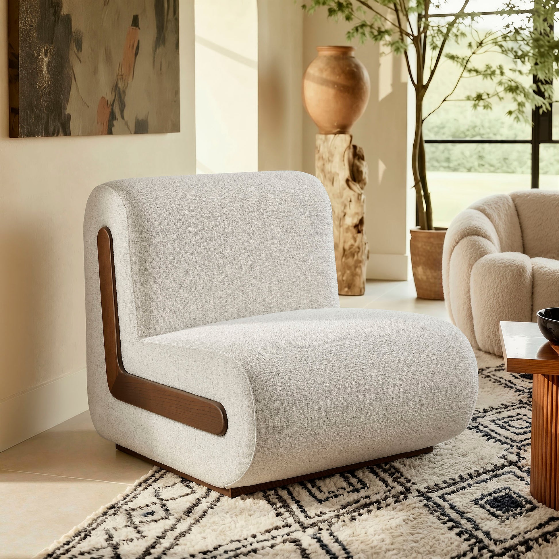 Denby Linen Blend Accent Chair by Modway