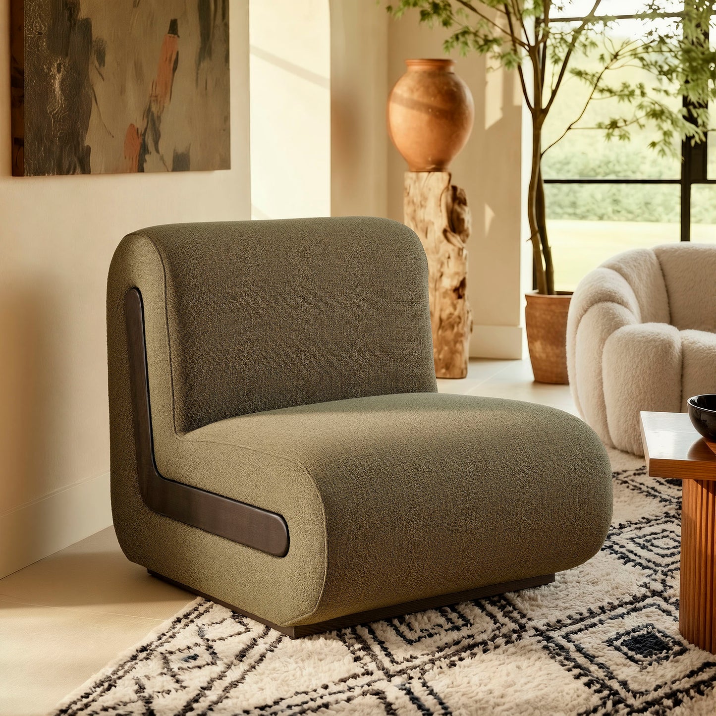 Denby Linen Blend Accent Chair by Modway