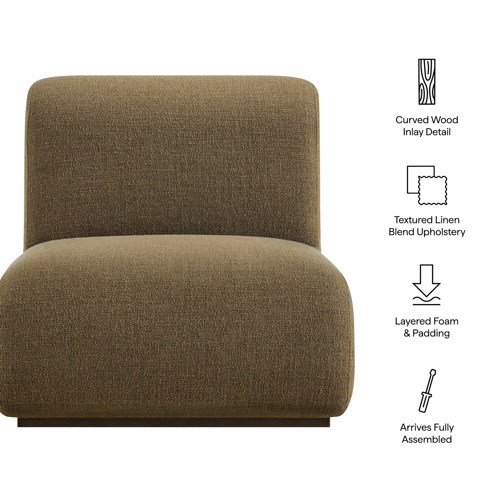 Denby Linen Blend Accent Chair by Modway