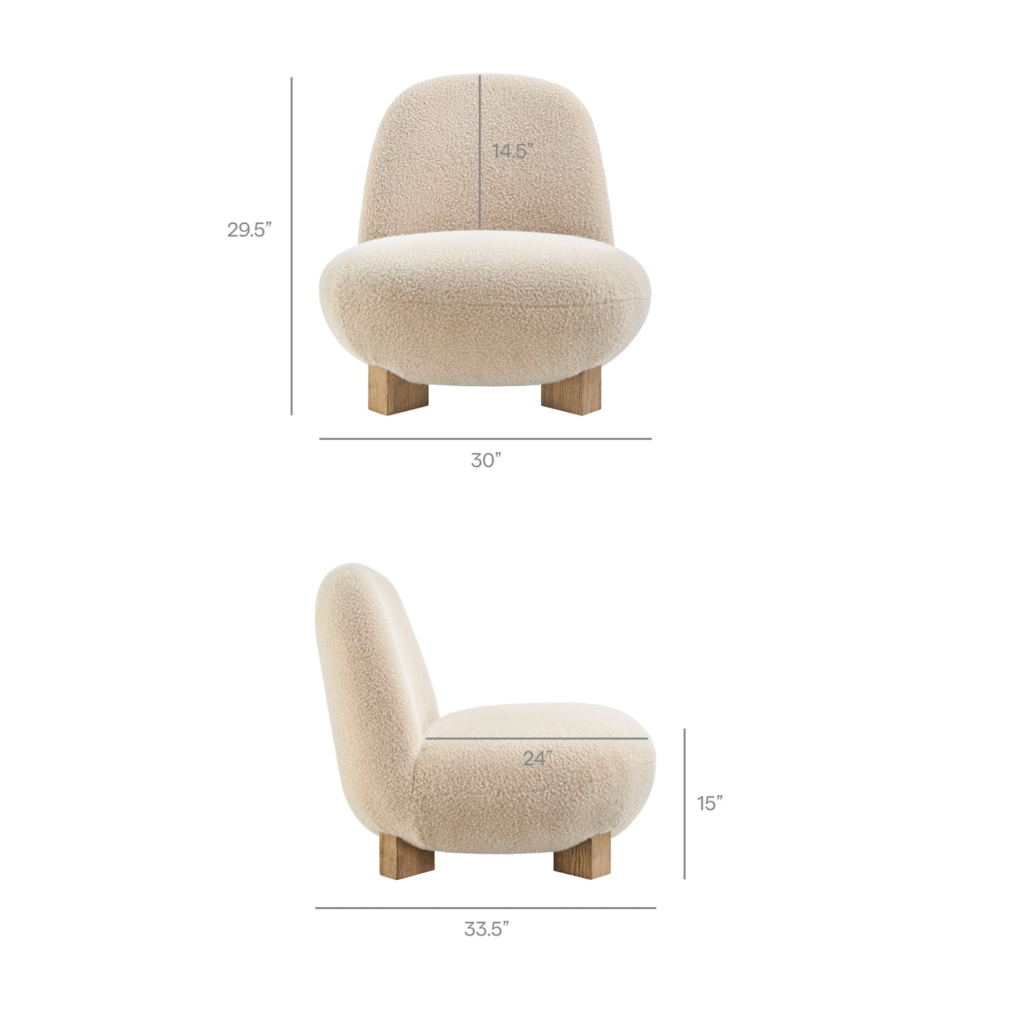 Norwood Faux Mohair Bean Shaped Accent Chair by Modway