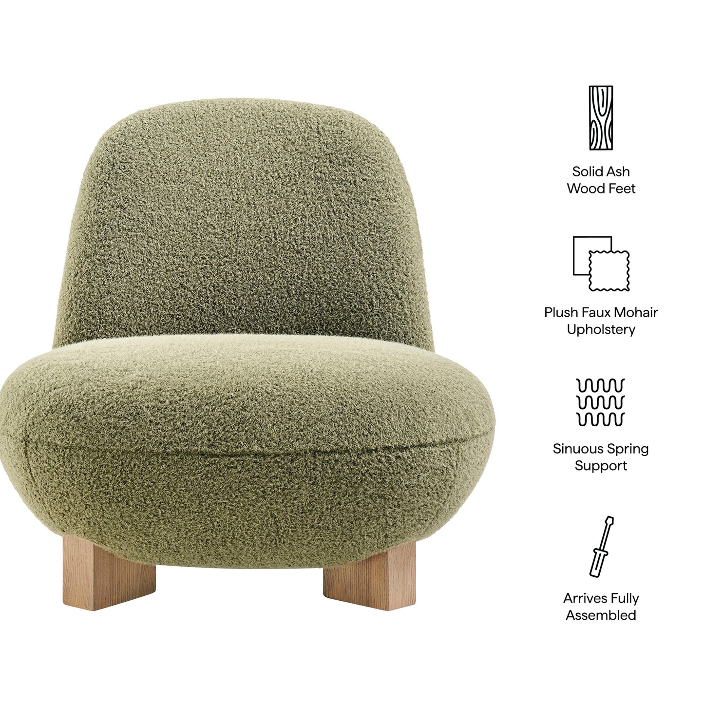 Norwood Faux Mohair Bean Shaped Accent Chair by Modway