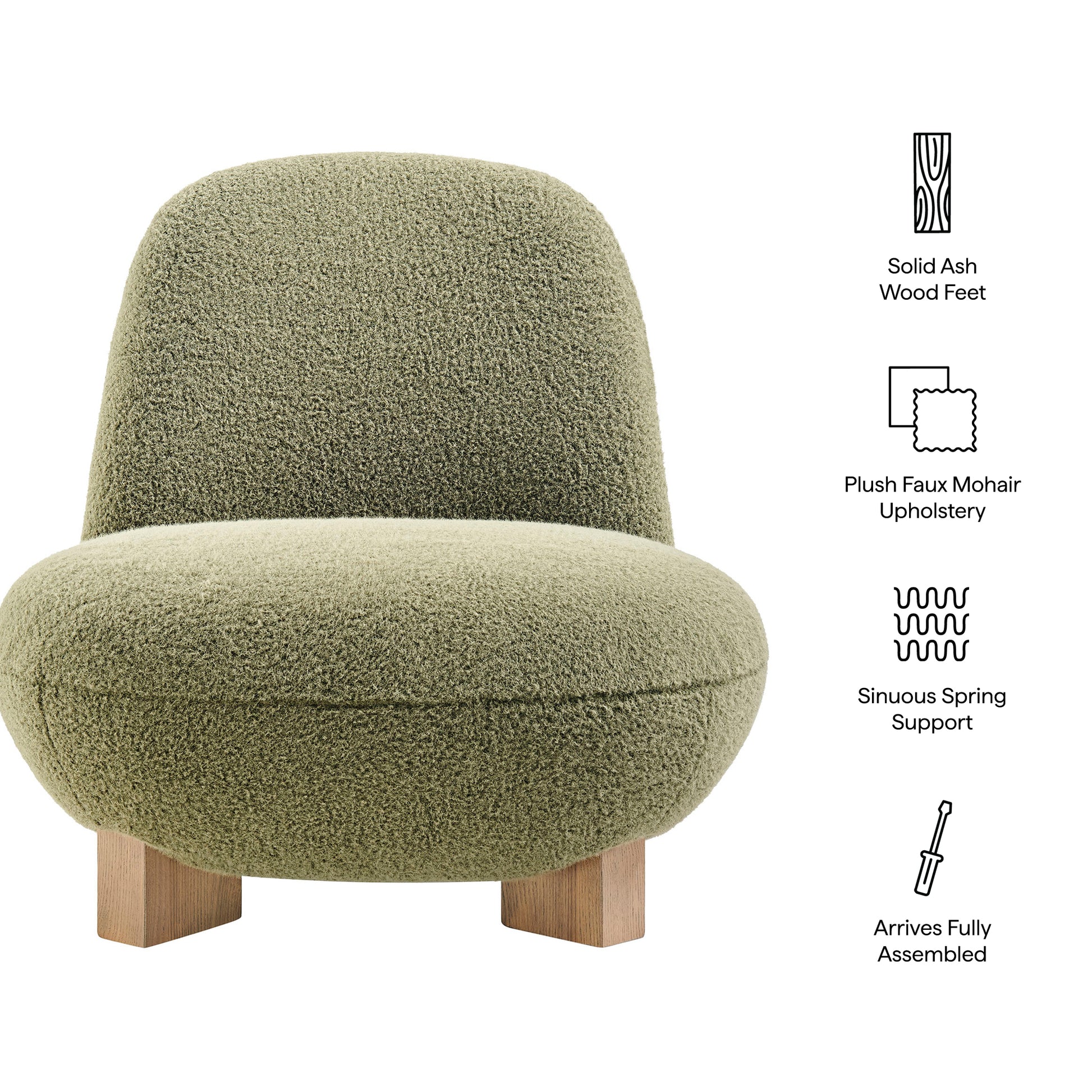 Norwood Faux Mohair Bean Shaped Accent Chair by Modway
