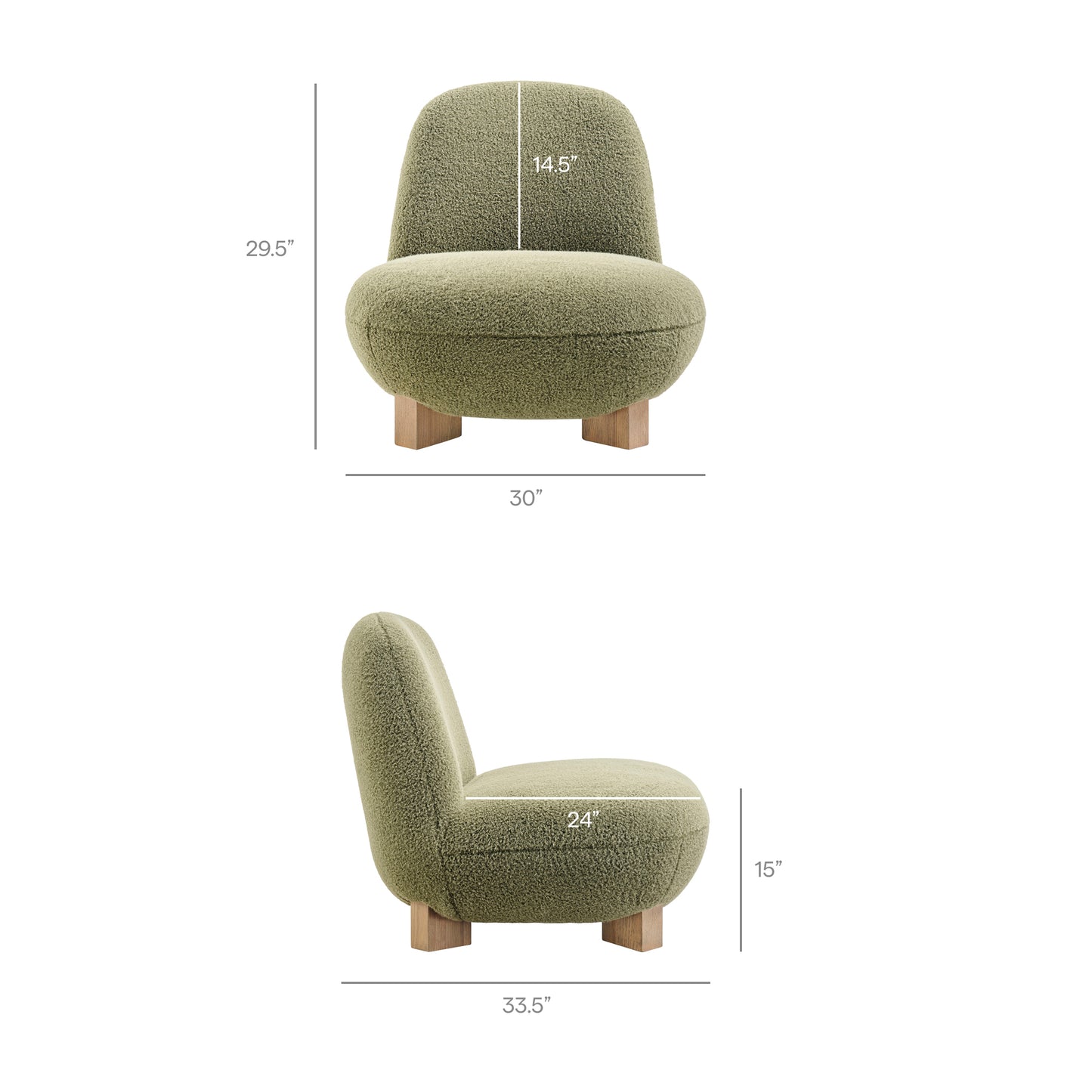 Norwood Faux Mohair Bean Shaped Accent Chair by Modway