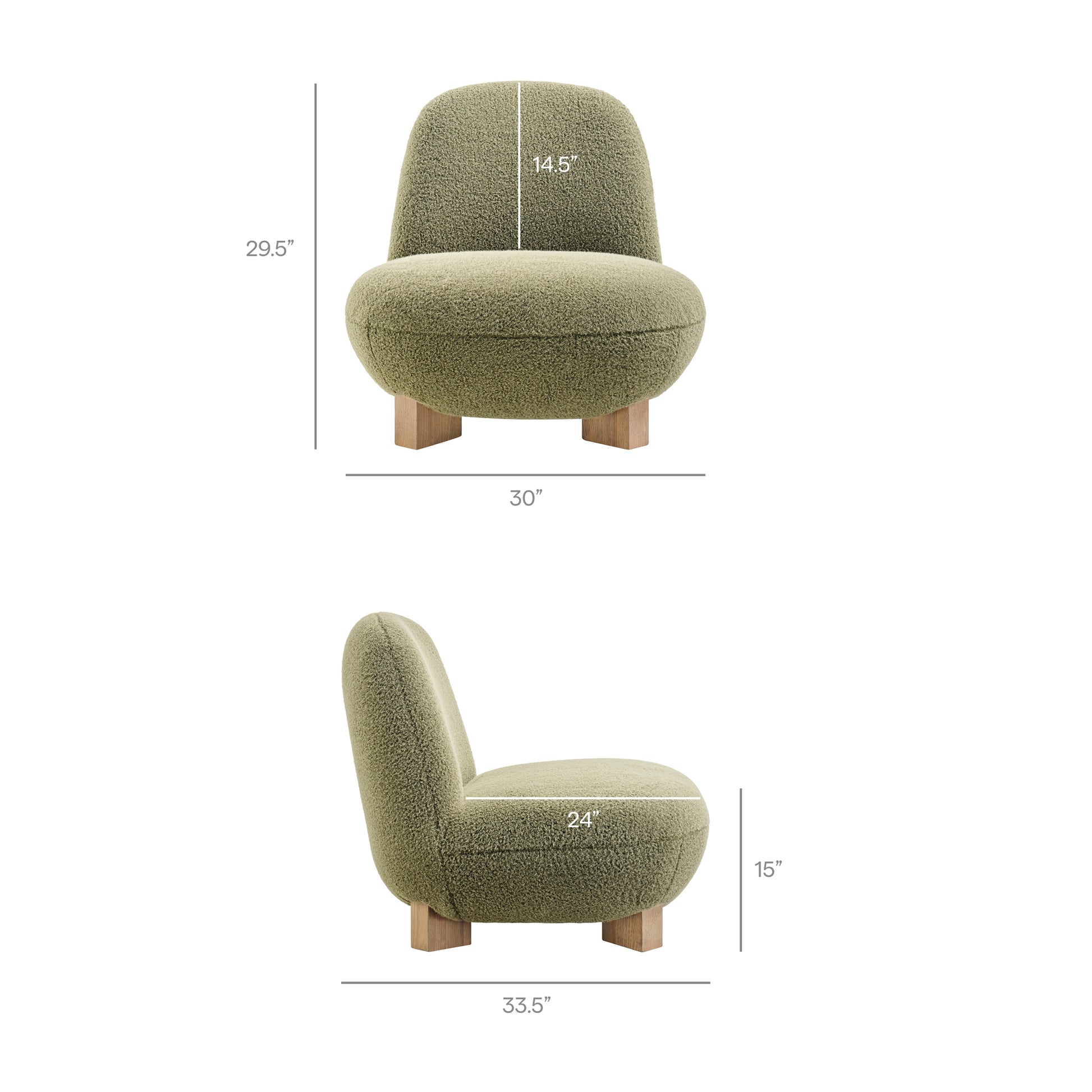 Norwood Faux Mohair Bean Shaped Accent Chair by Modway