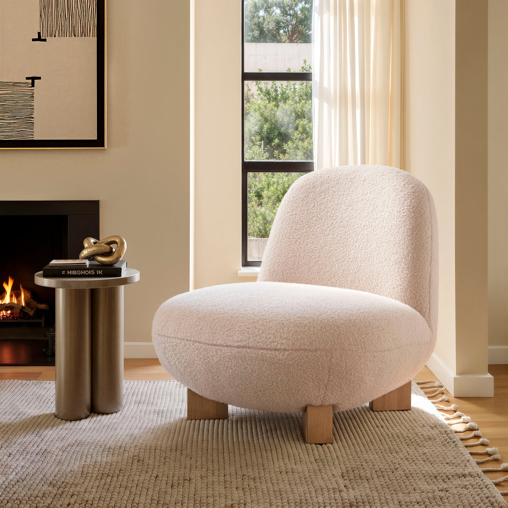Norwood Faux Mohair Bean Shaped Accent Chair by Modway