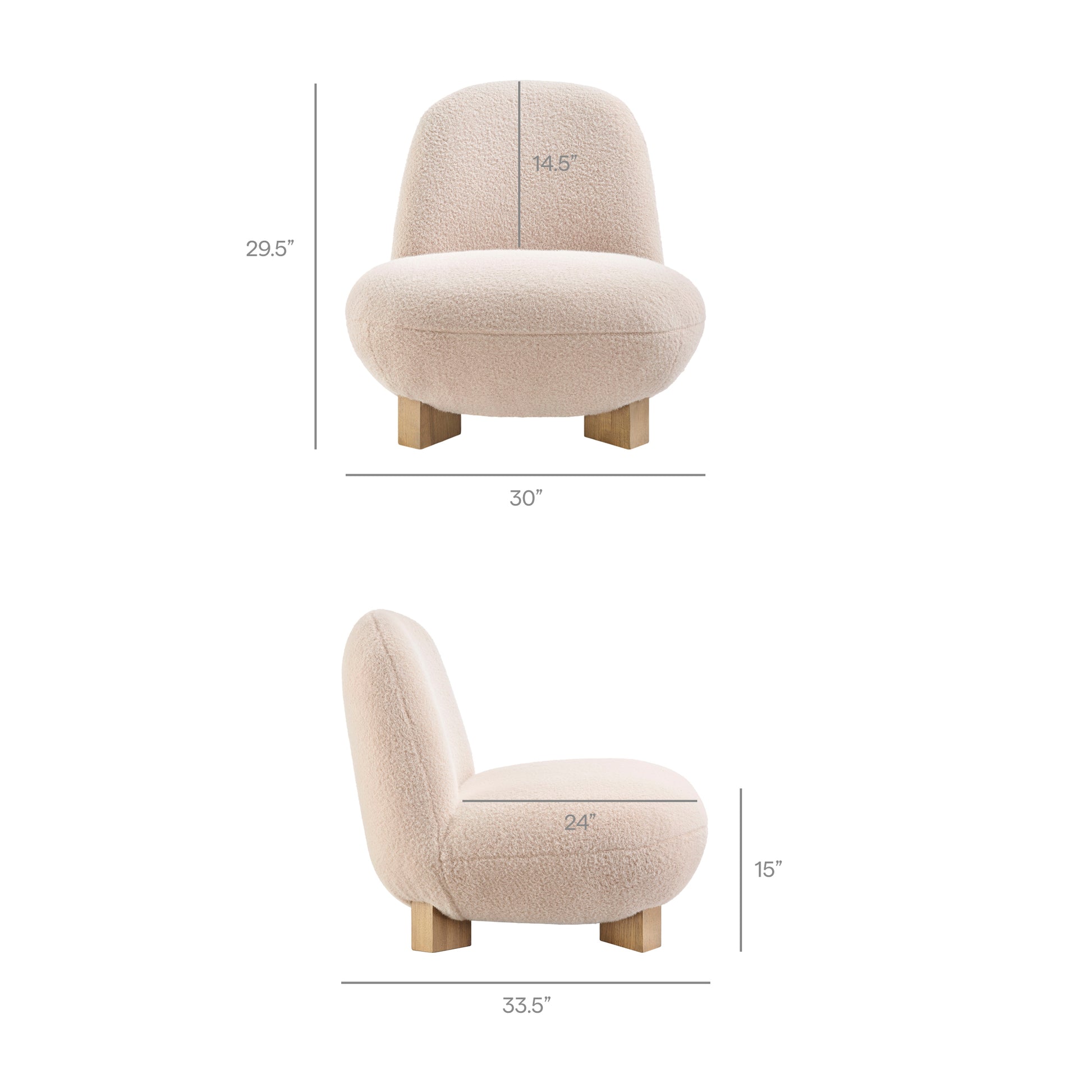 Norwood Faux Mohair Bean Shaped Accent Chair by Modway