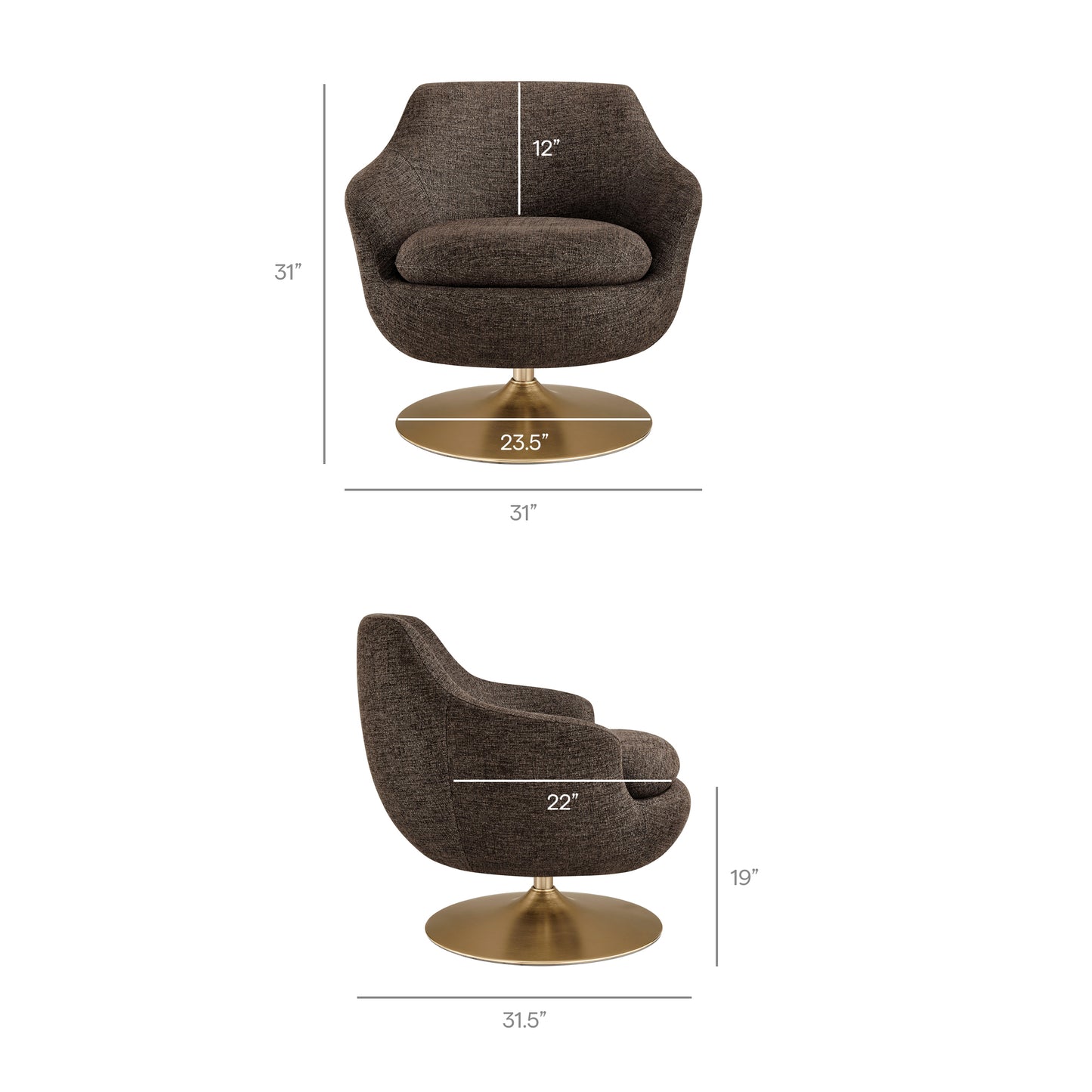Quimby Melange Chenille Swivel Accent Chair by Modway