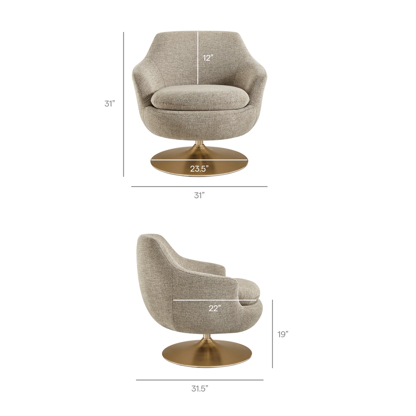 Quimby Melange Chenille Swivel Accent Chair by Modway