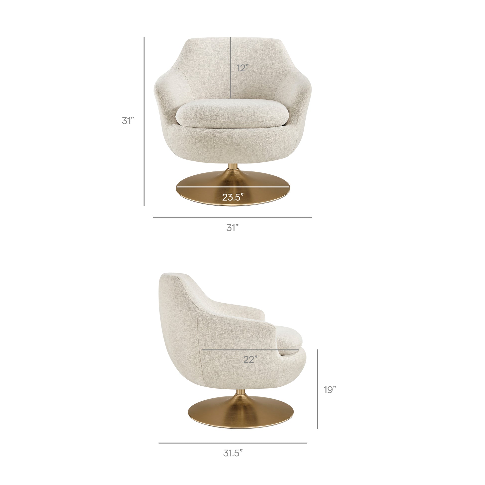 Quimby Melange Chenille Swivel Accent Chair by Modway