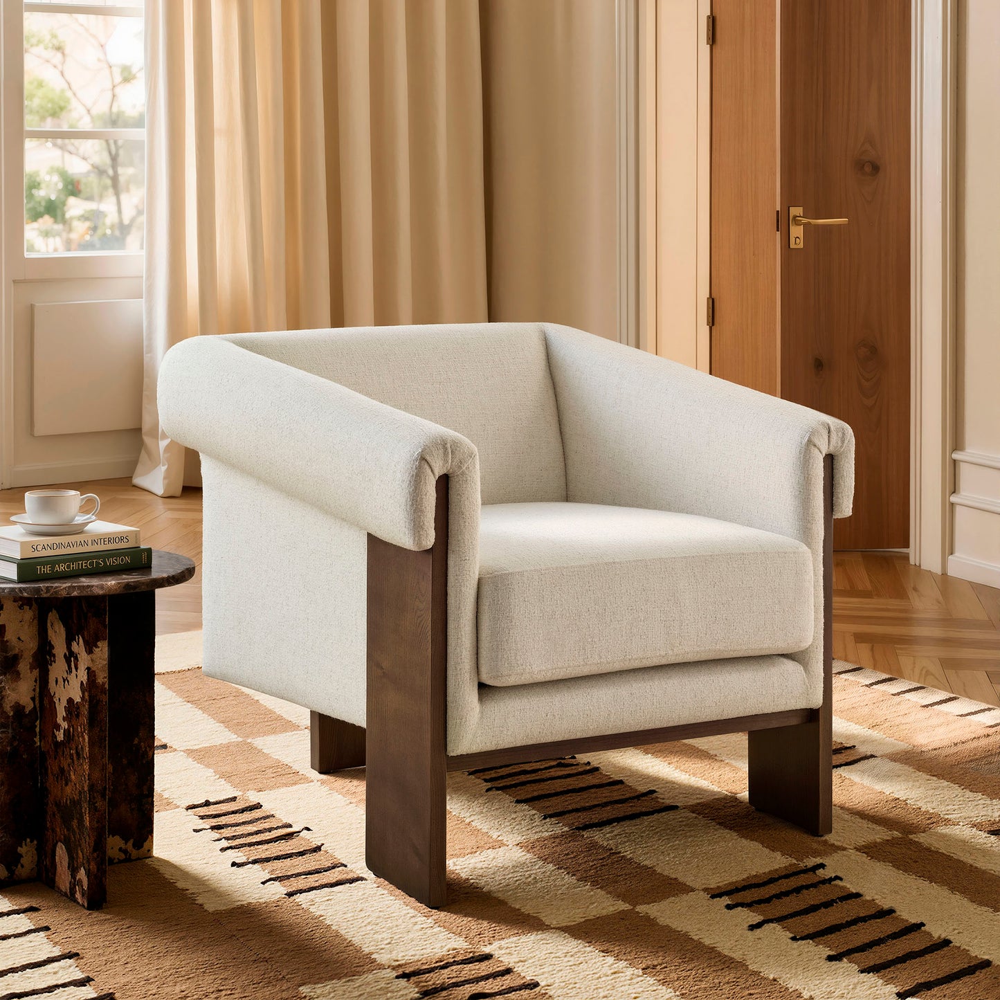 Halbrook Linen Blend Tripod Accent Chair by Modway