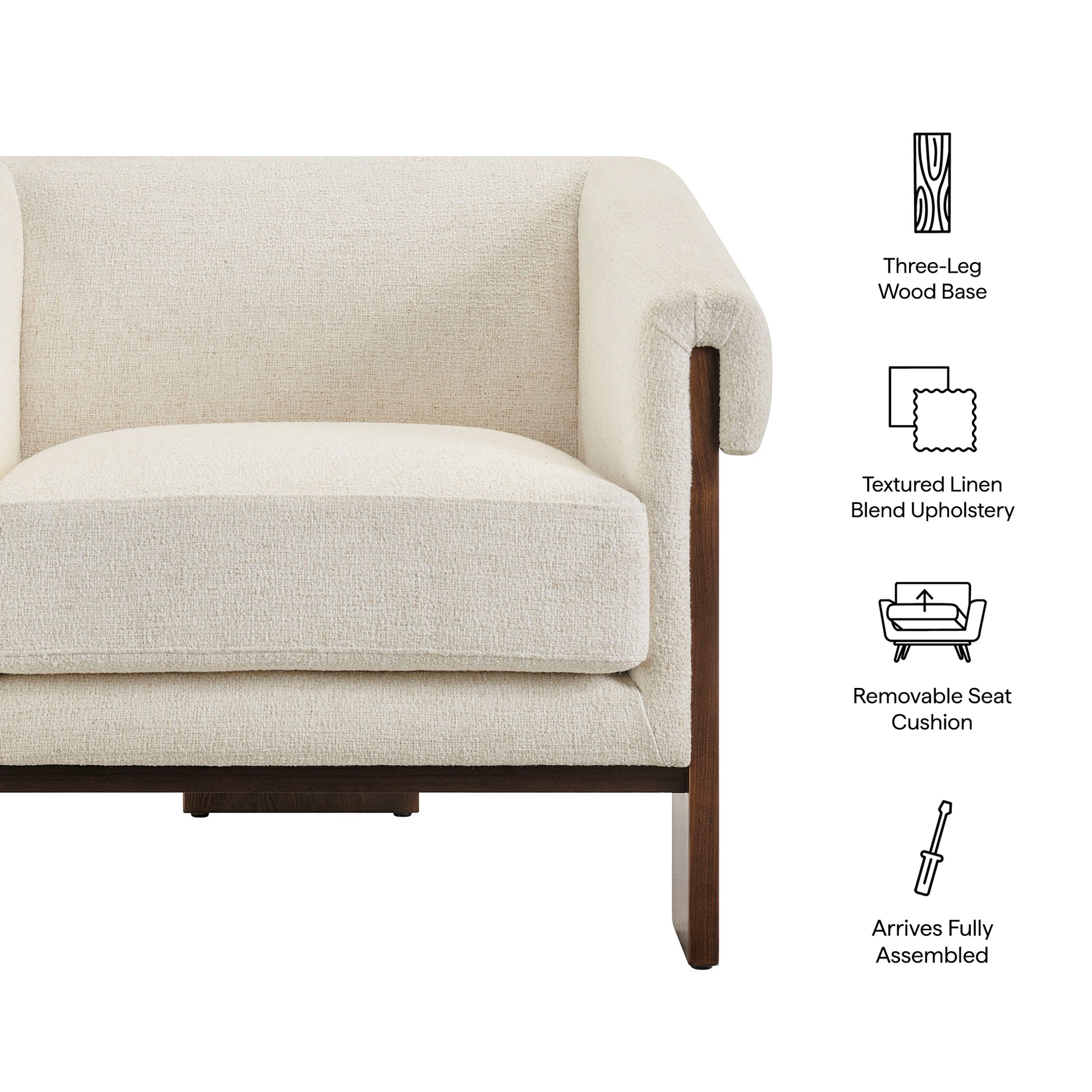Halbrook Linen Blend Tripod Accent Chair by Modway