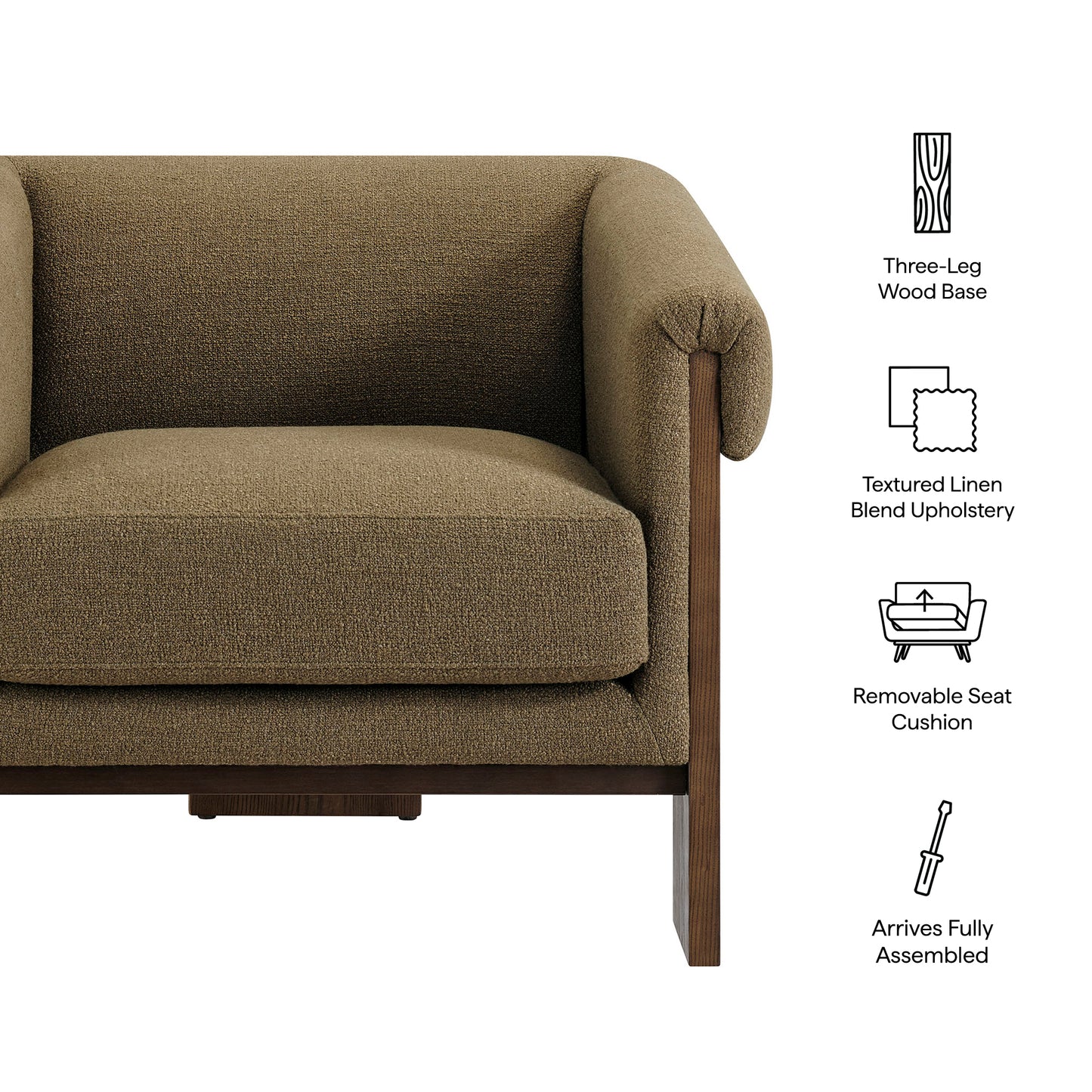 Halbrook Linen Blend Tripod Accent Chair by Modway