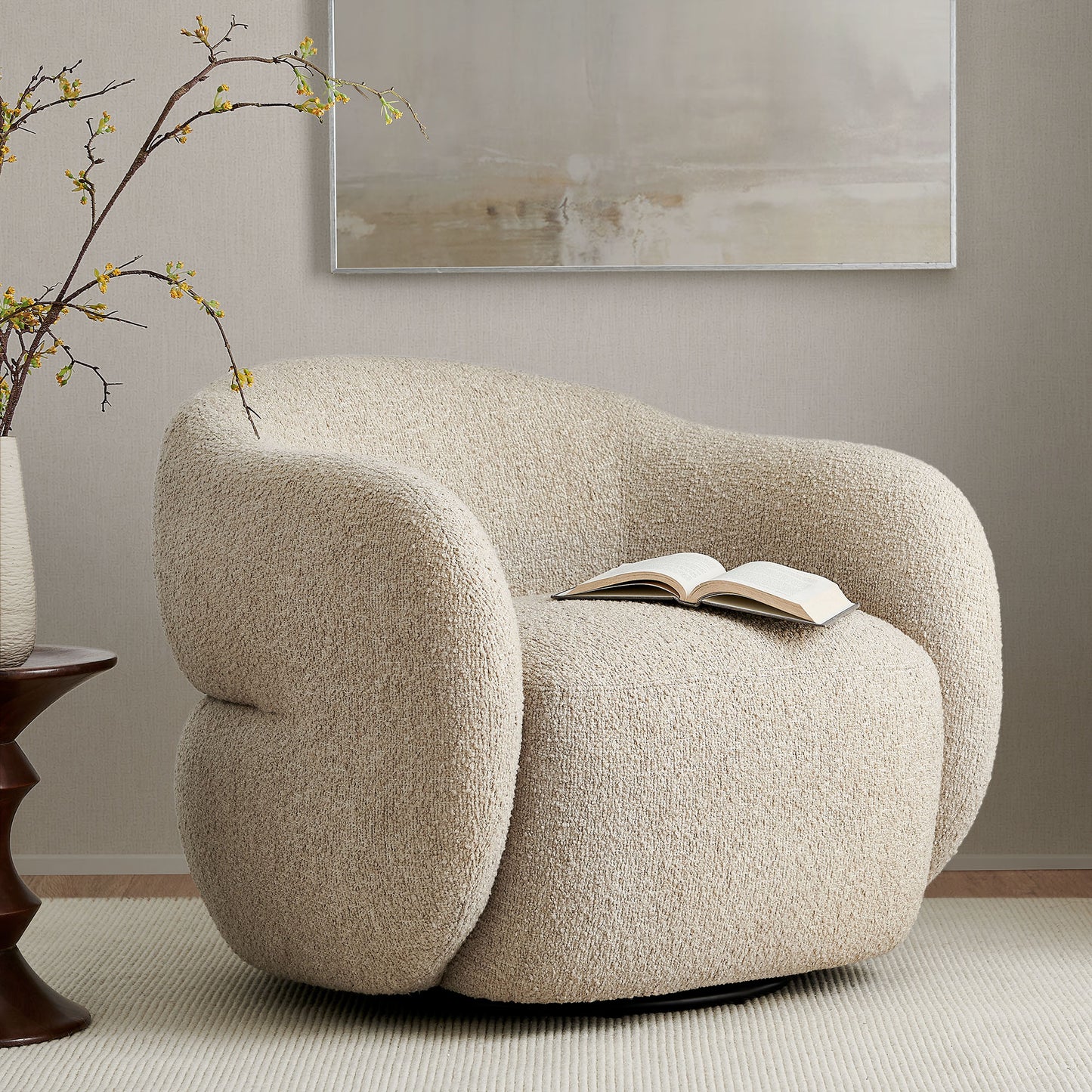 Selby Textured Woven Fabric Swivel Accent Chair by Modway