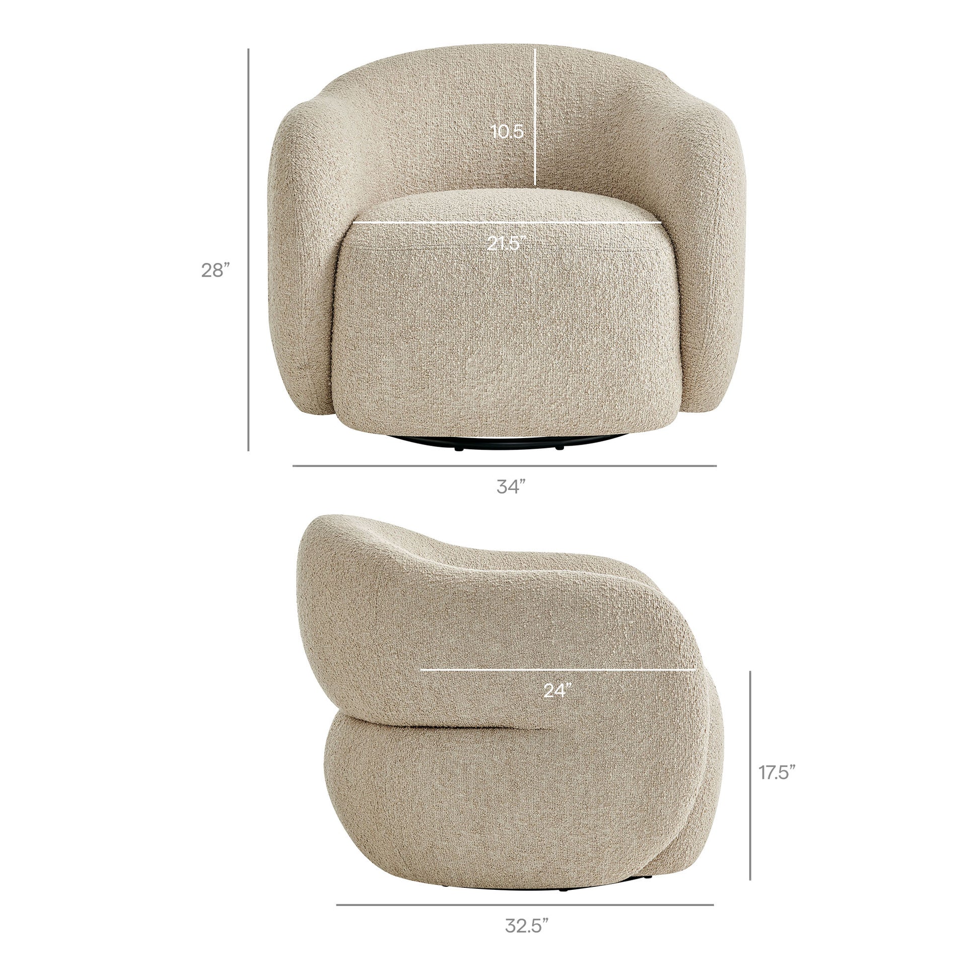 Selby Textured Woven Fabric Swivel Accent Chair by Modway
