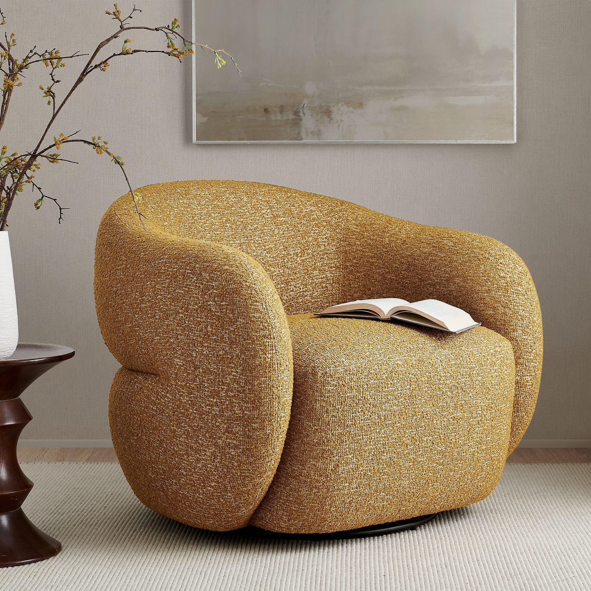 Selby Textured Woven Fabric Swivel Accent Chair by Modway