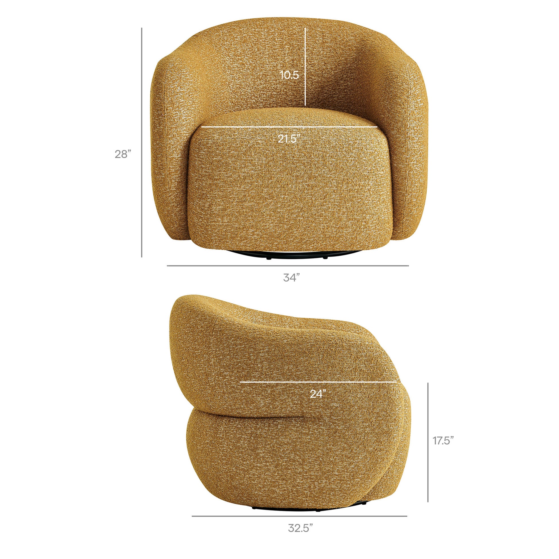 Selby Textured Woven Fabric Swivel Accent Chair by Modway