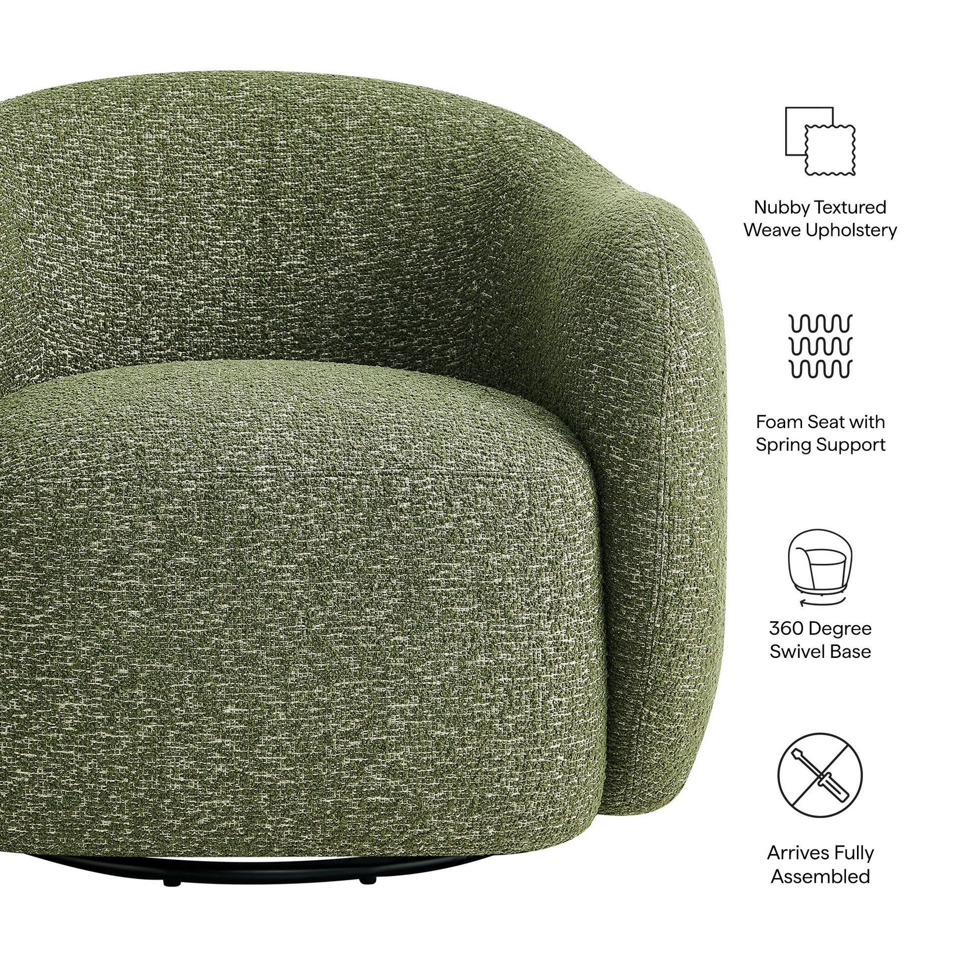 Selby Textured Woven Fabric Swivel Accent Chair by Modway