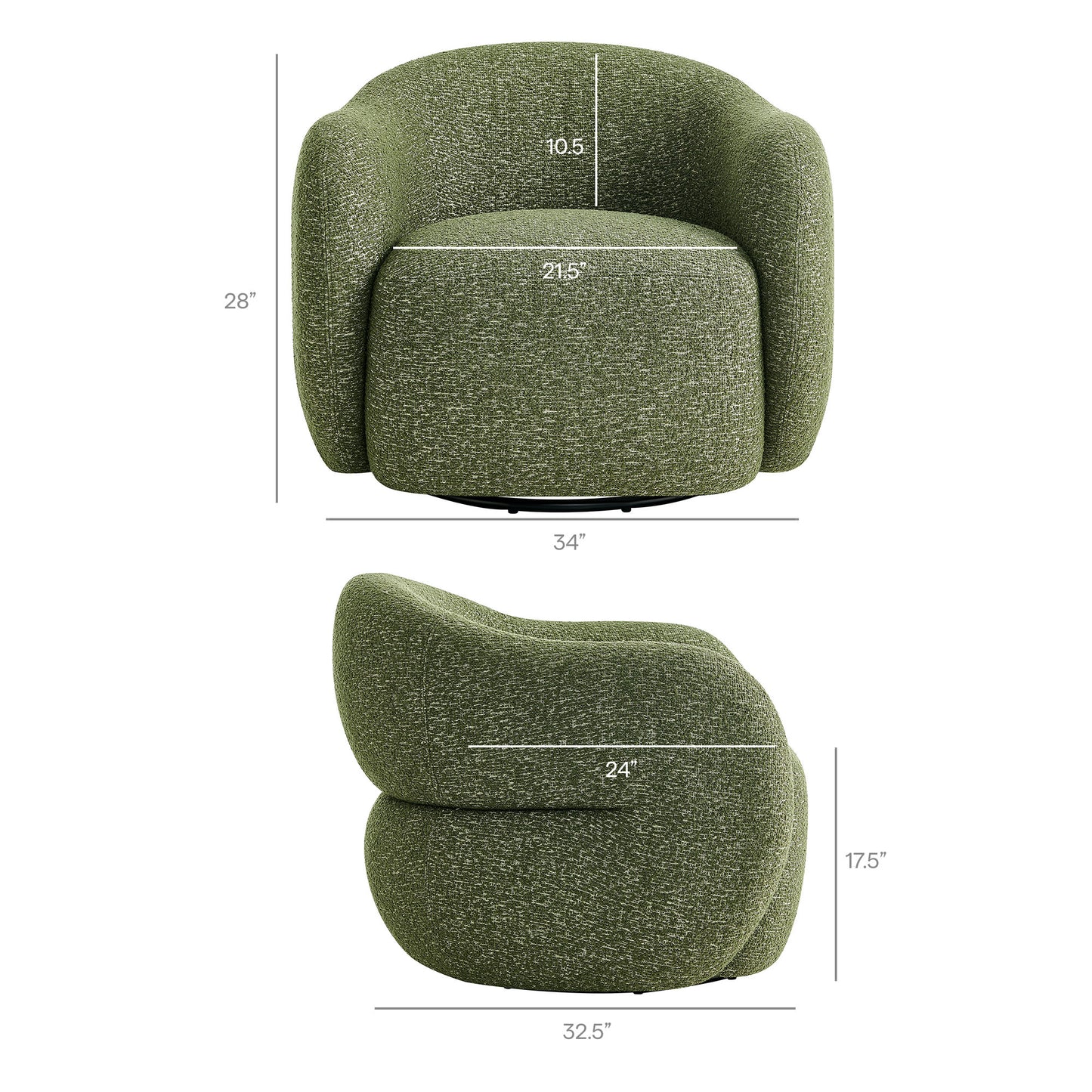 Selby Textured Woven Fabric Swivel Accent Chair by Modway